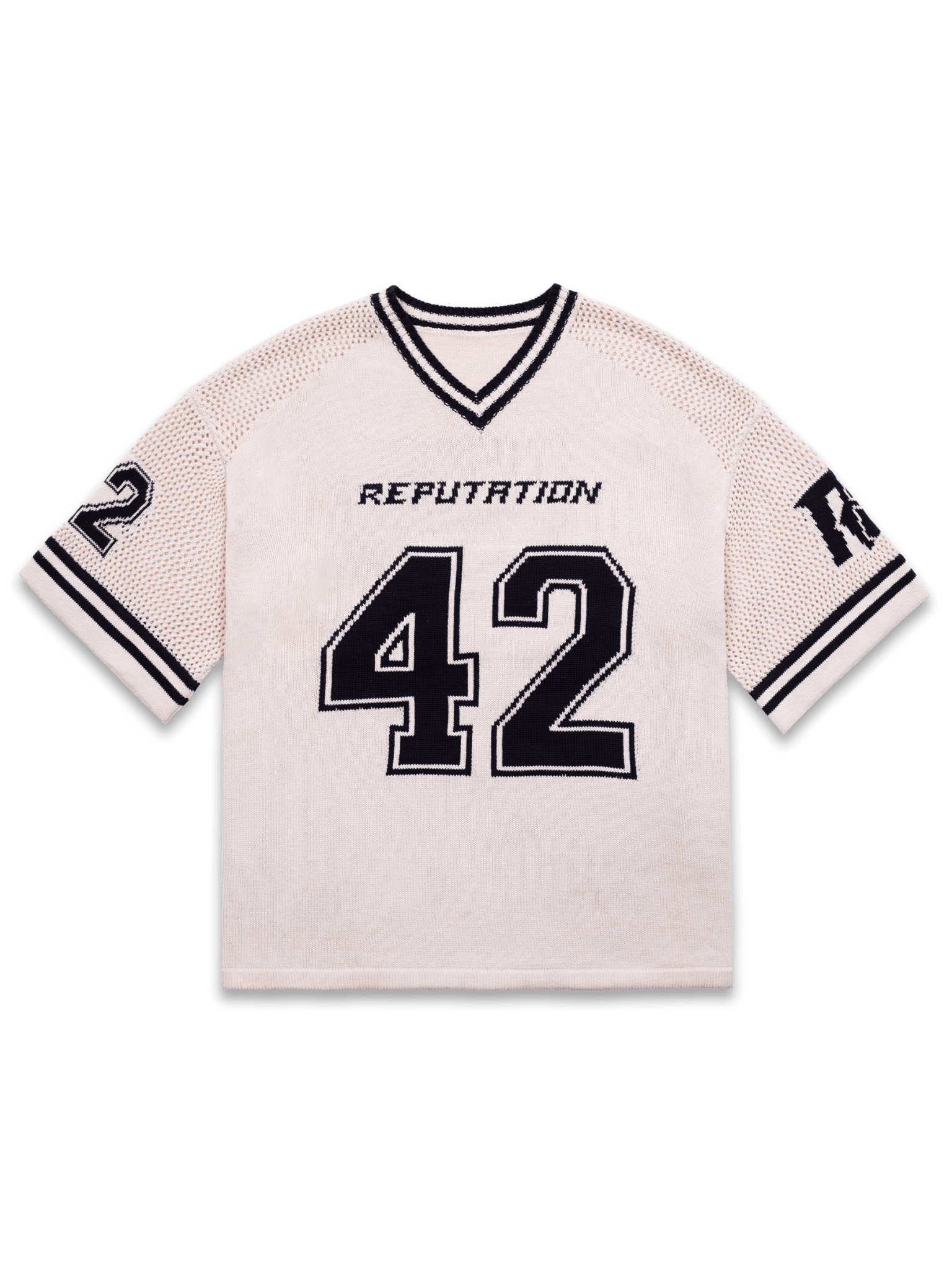 Y2K Knit Hockey Jersey - Cream - Reputation Studios