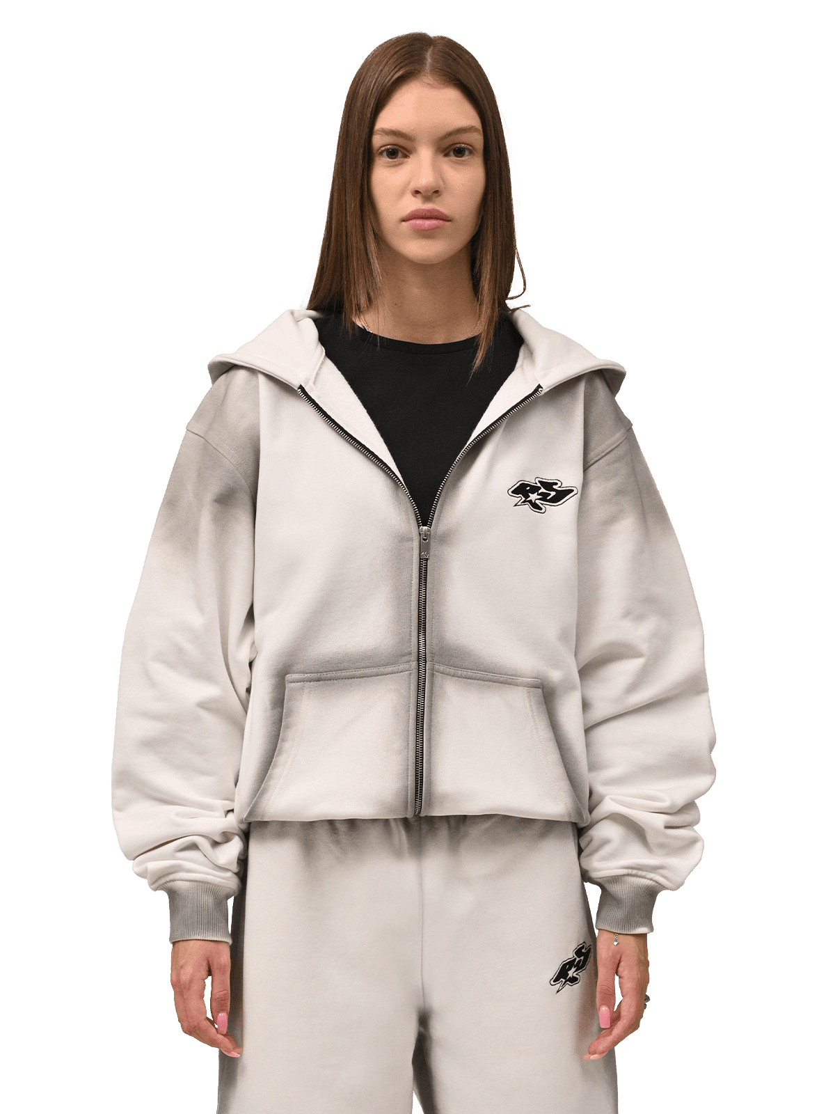 Y2K Zipper Hoodie - Pearl - Reputation Studios