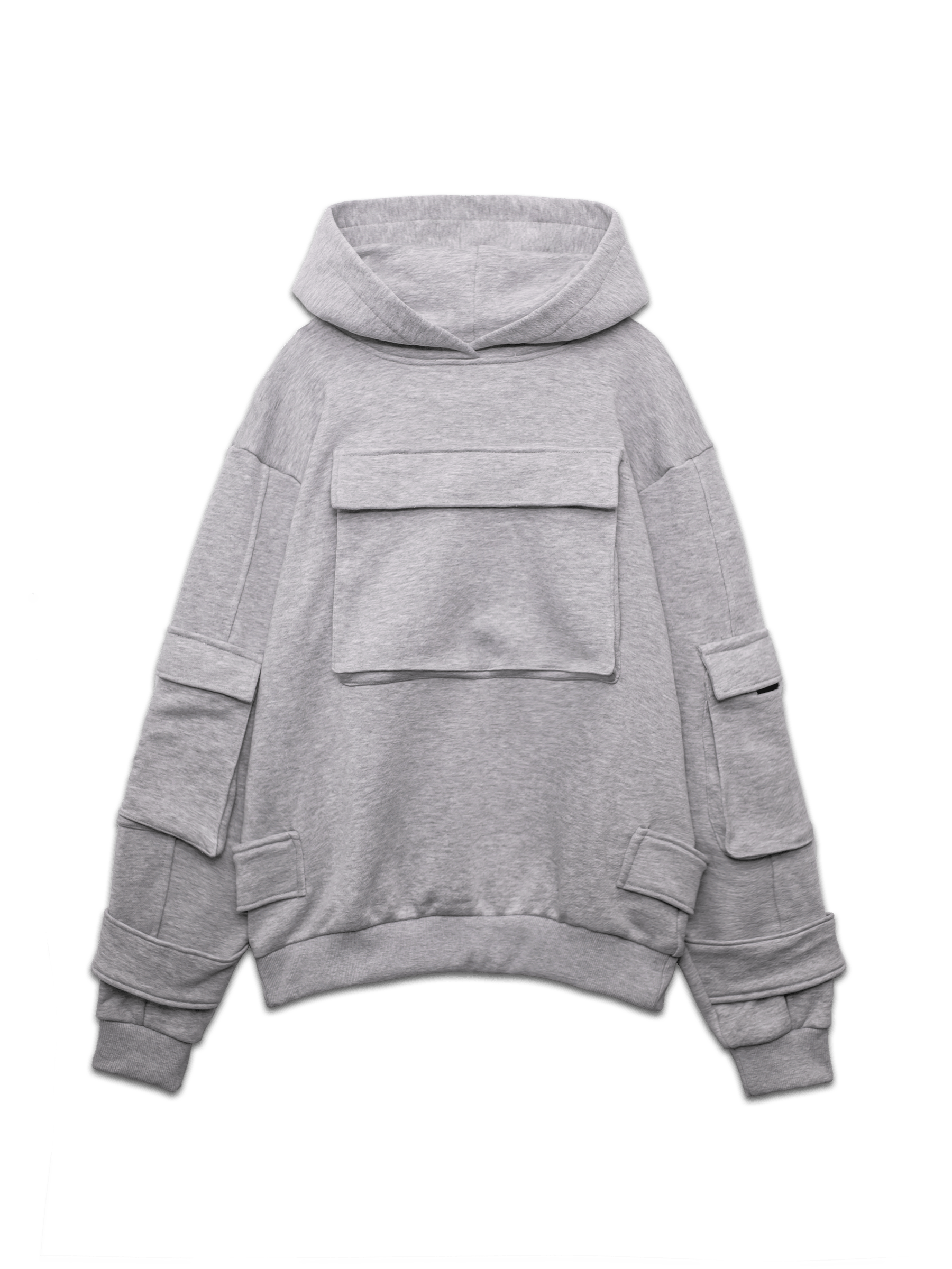 Multi Pocket Hoodie - Heather Grey