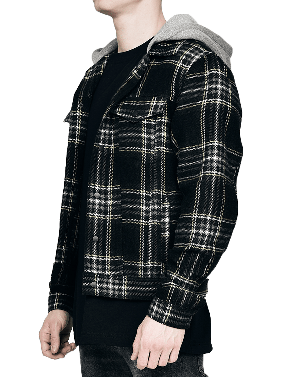 Flannel with Hood - Black