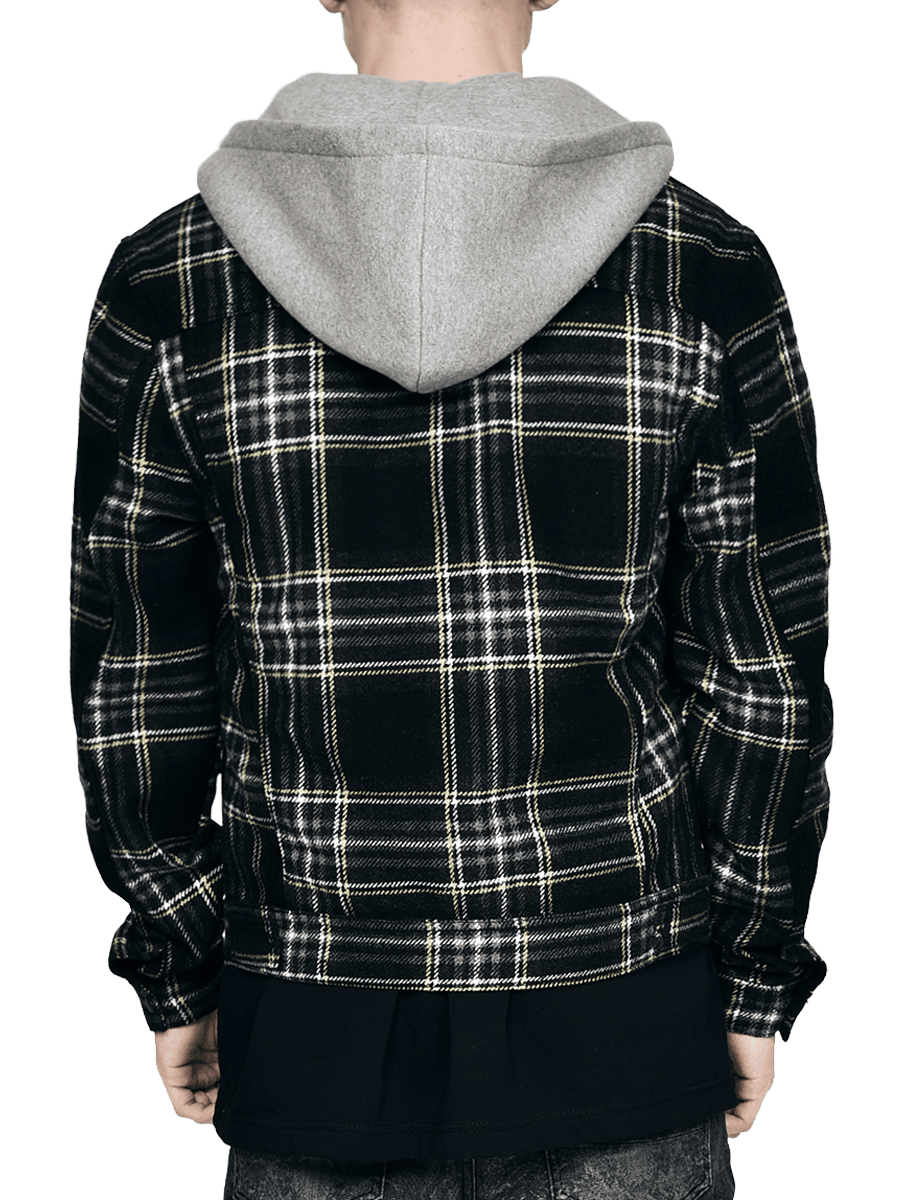Flannel with Hood - Black