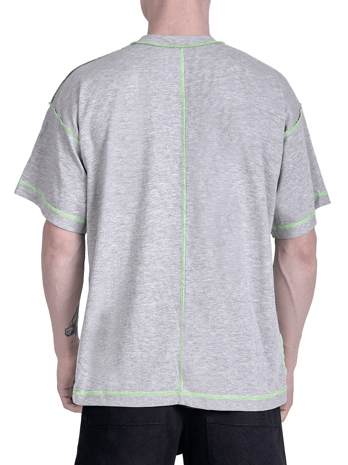 Contrast Stitch Tee - Heather Grey