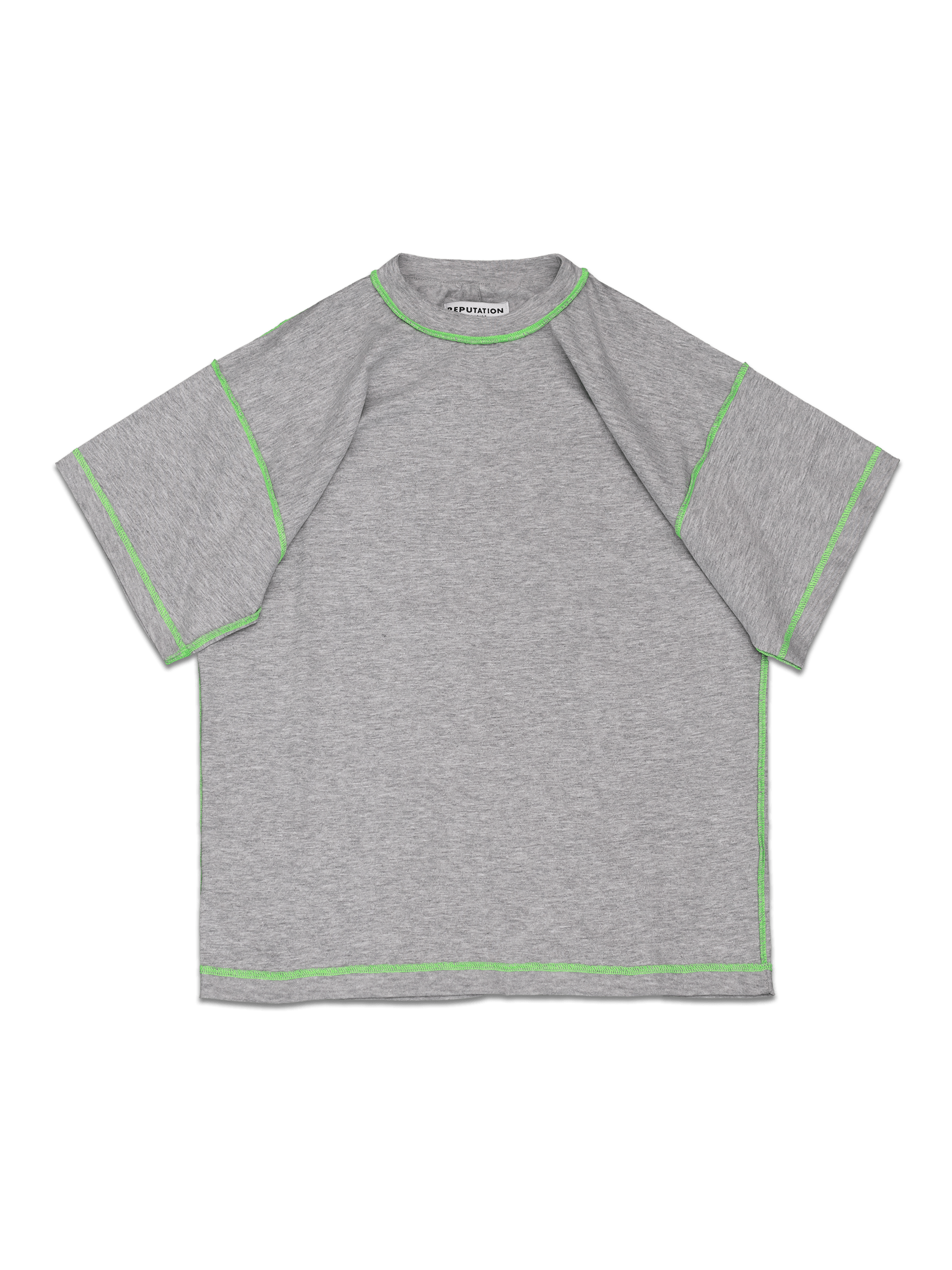 Contrast Stitch Tee - Heather Grey