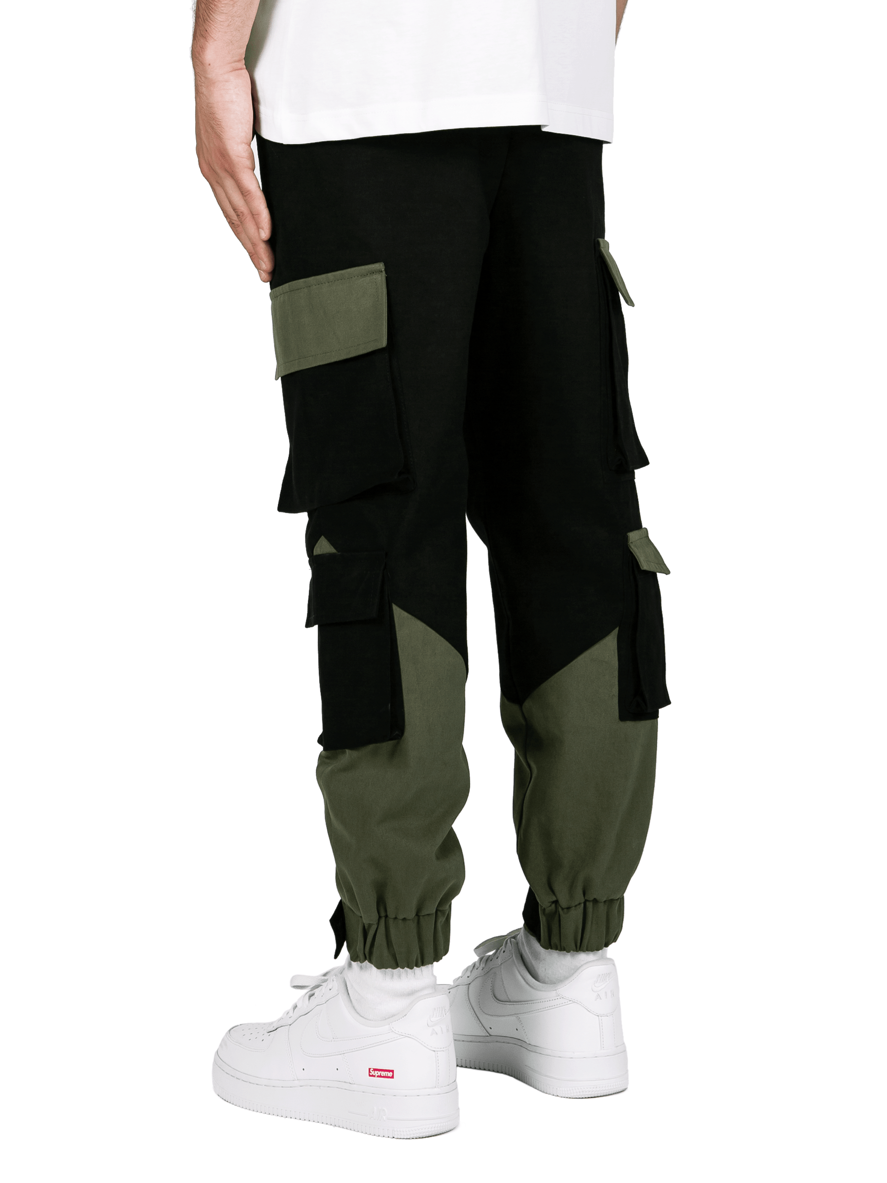 Multi Pocket Cargo Pants - Black / Forest