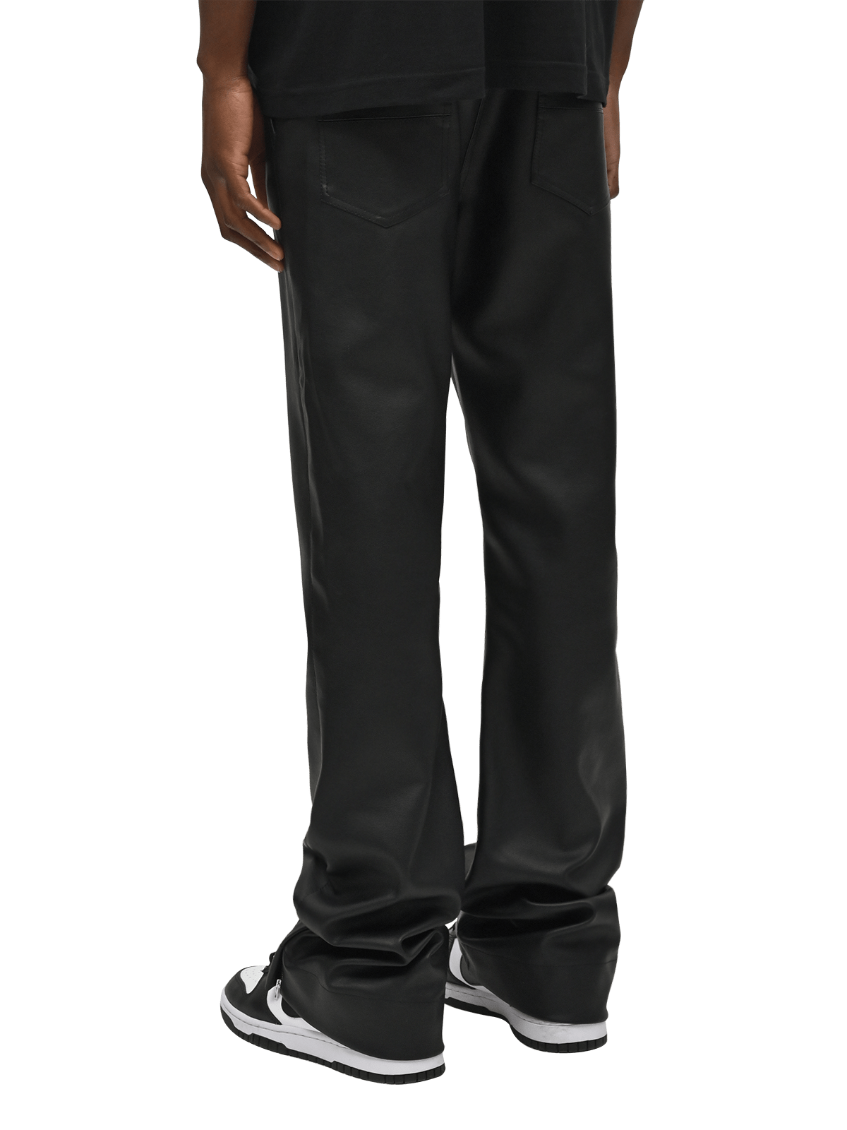 Flare Leather Pants - Black
