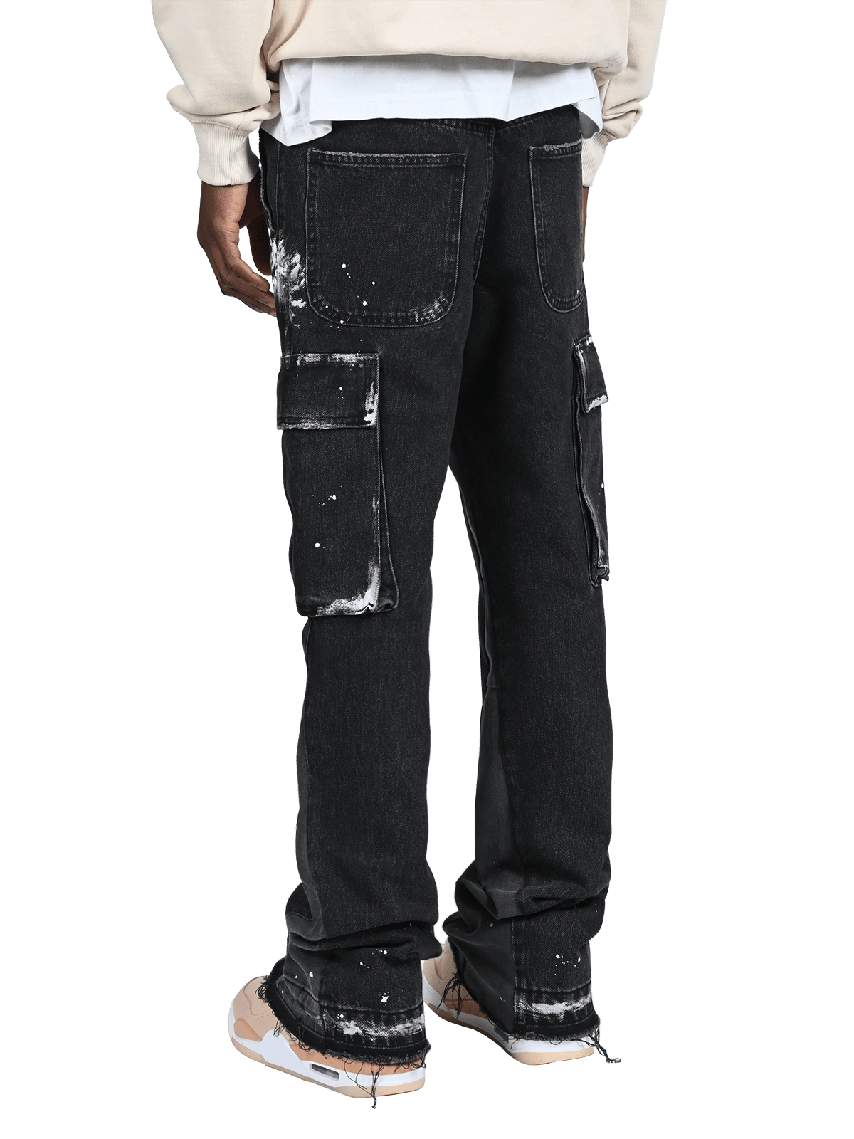 Cargo Flare Denim - Black - Reputation Studios