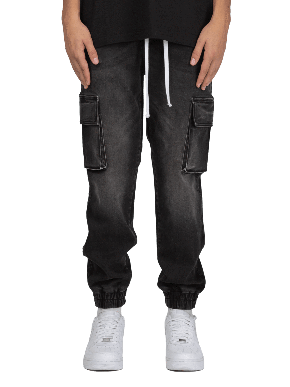 Cargo Jogger Denim - Black - Reputation Studios