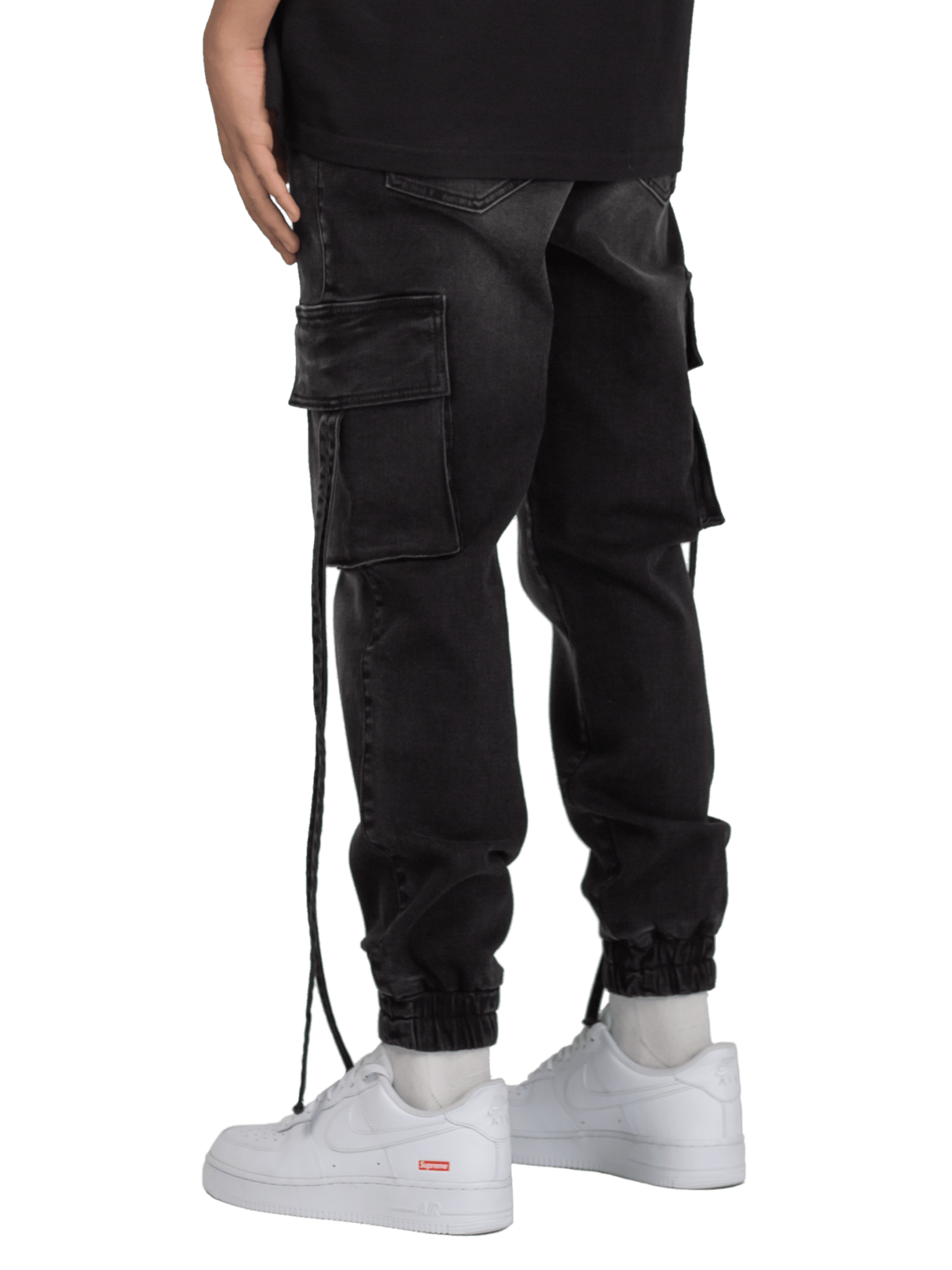 Cargo Jogger Denim - Black - Reputation Studios