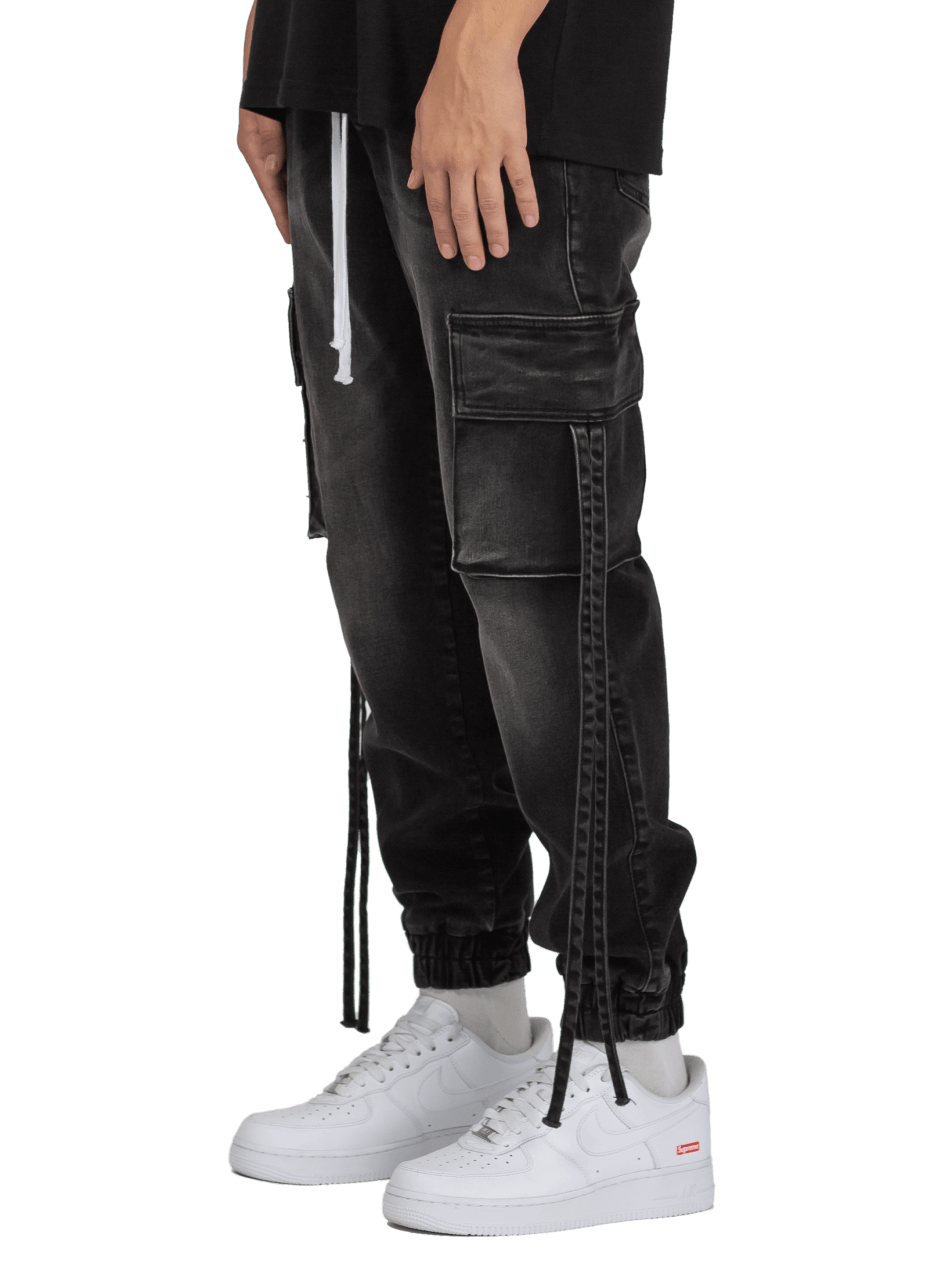 Cargo Jogger Denim - Black - Reputation Studios