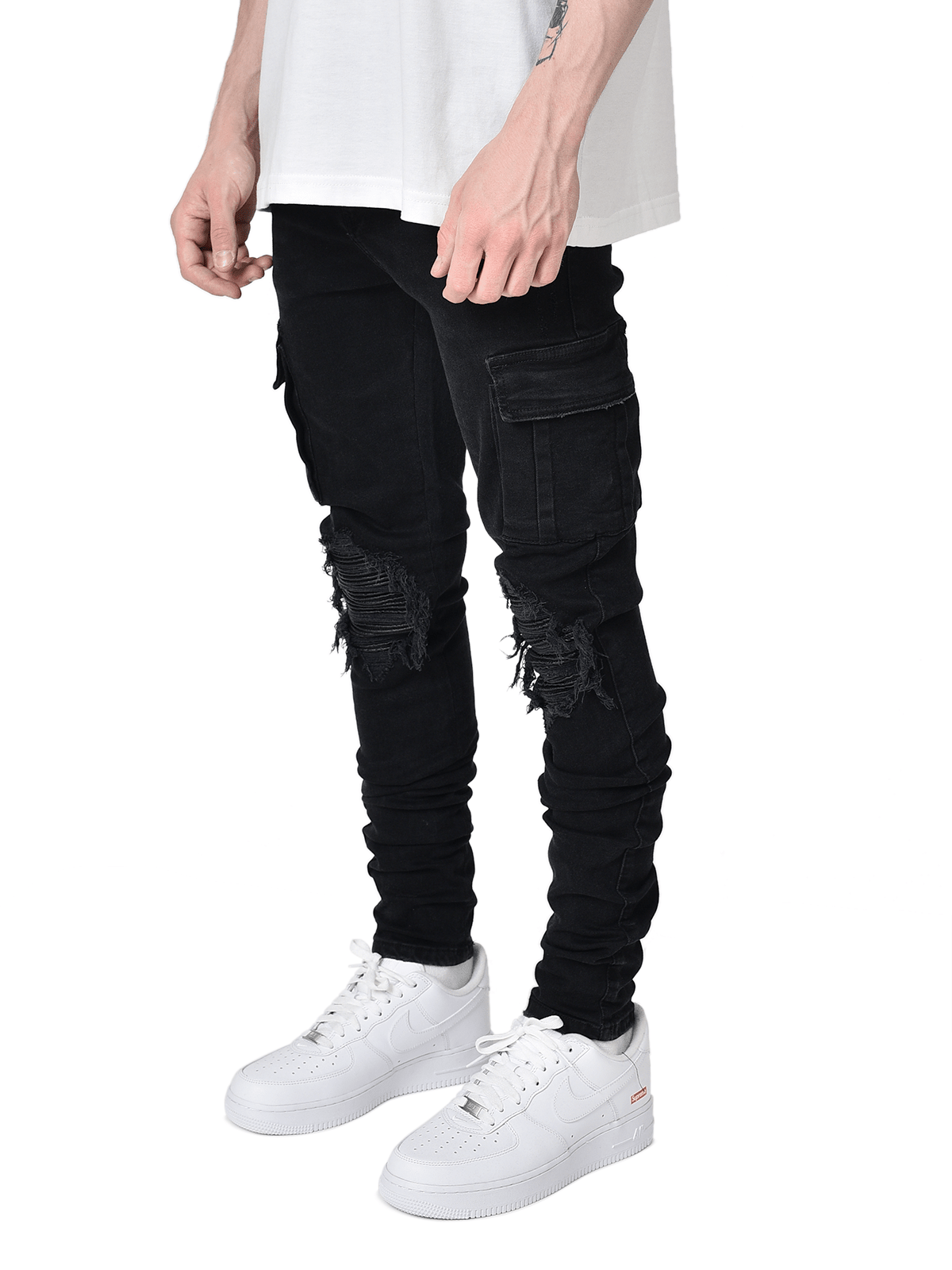 Cargo Denim Biker Patch