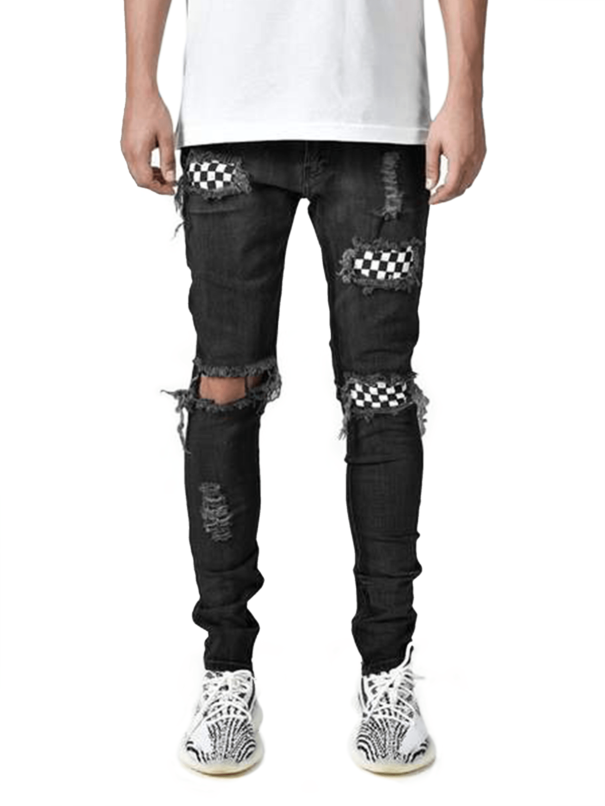 Checkered Denim - Black - Reputation Studios