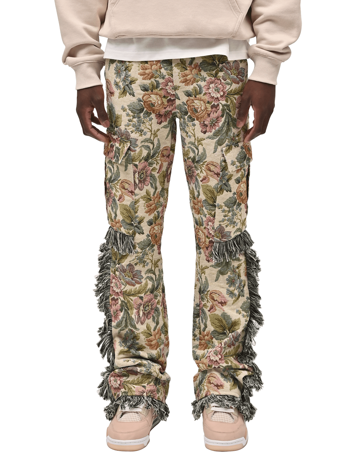 Flare Cargo Tapestry Pants - Floral - Reputation Studios