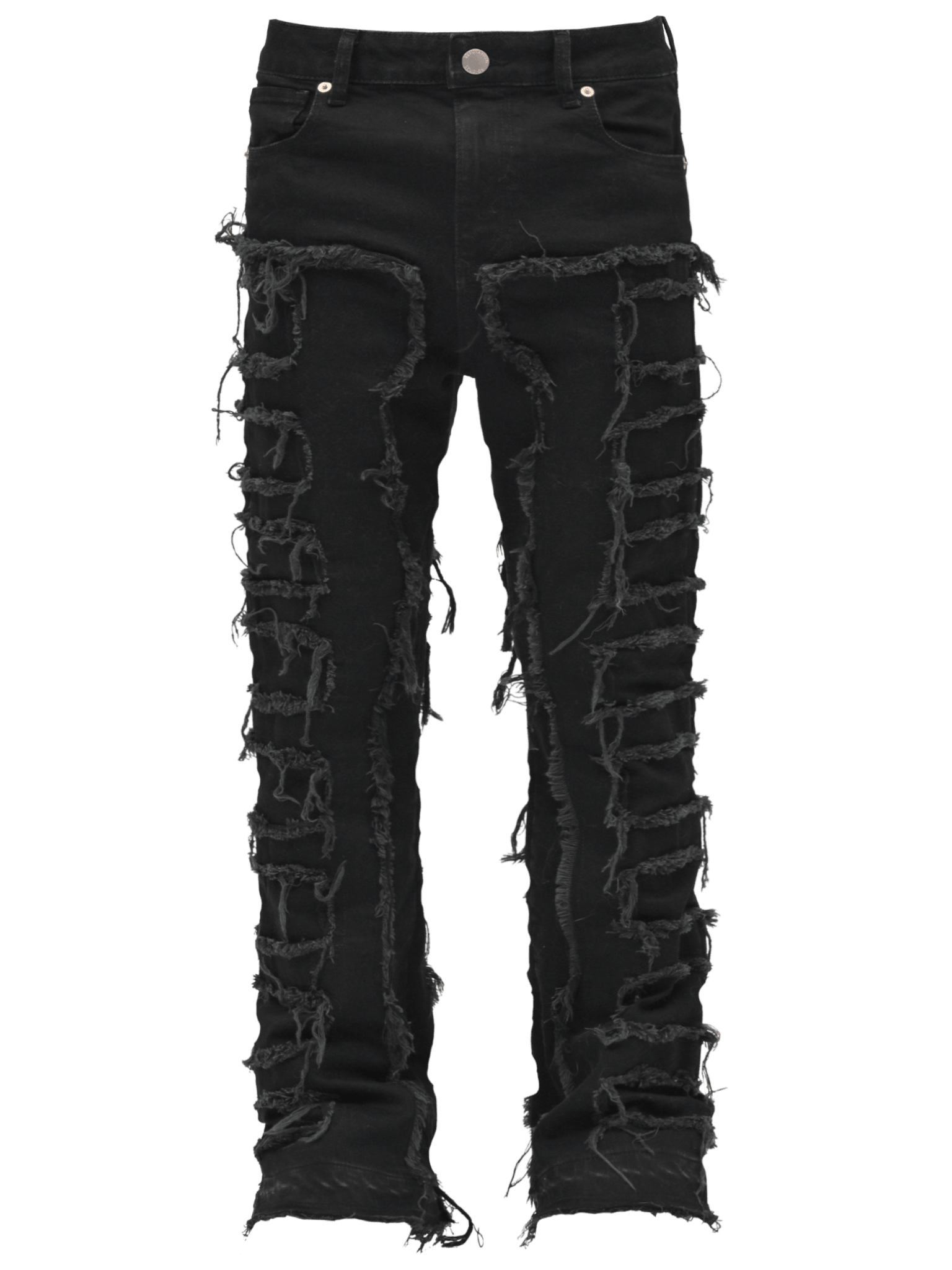 Flare Repaired Denim - Black