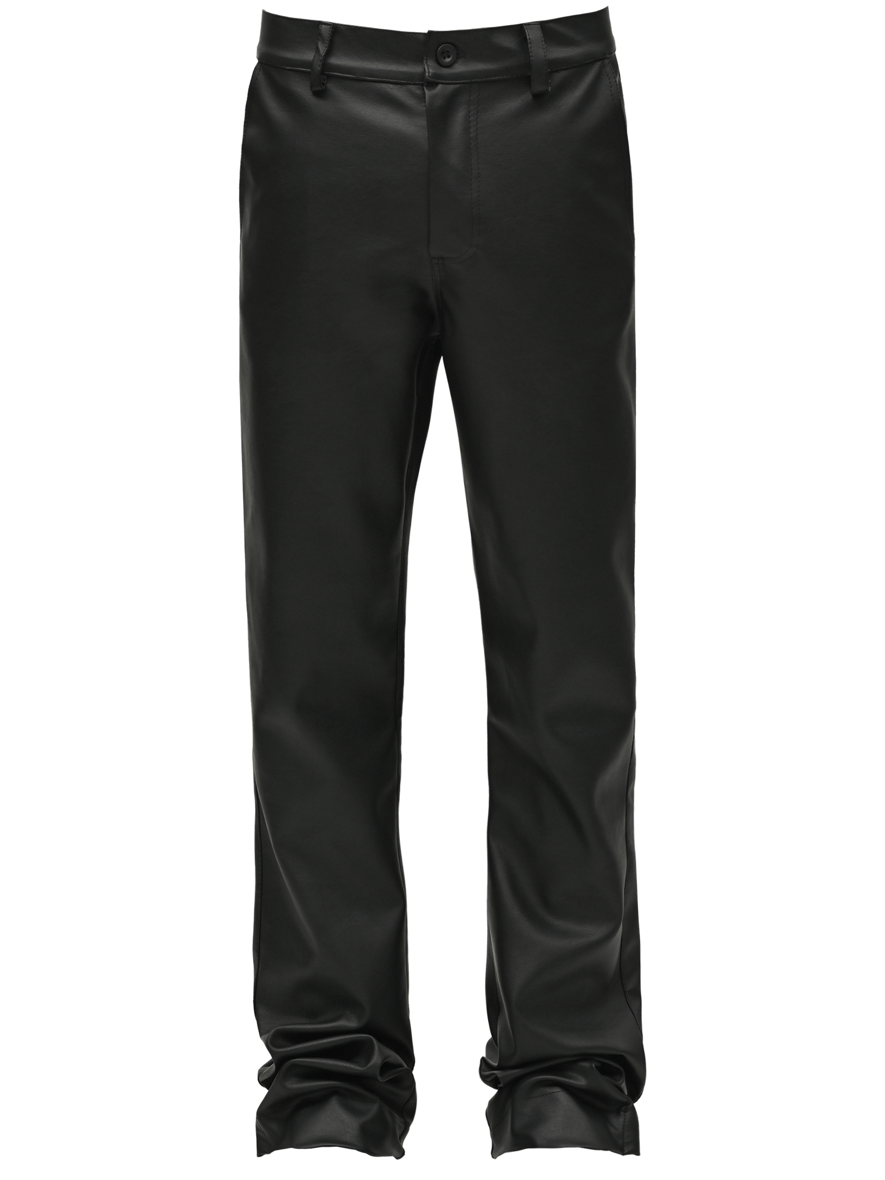 Flare Leather Pants - Black