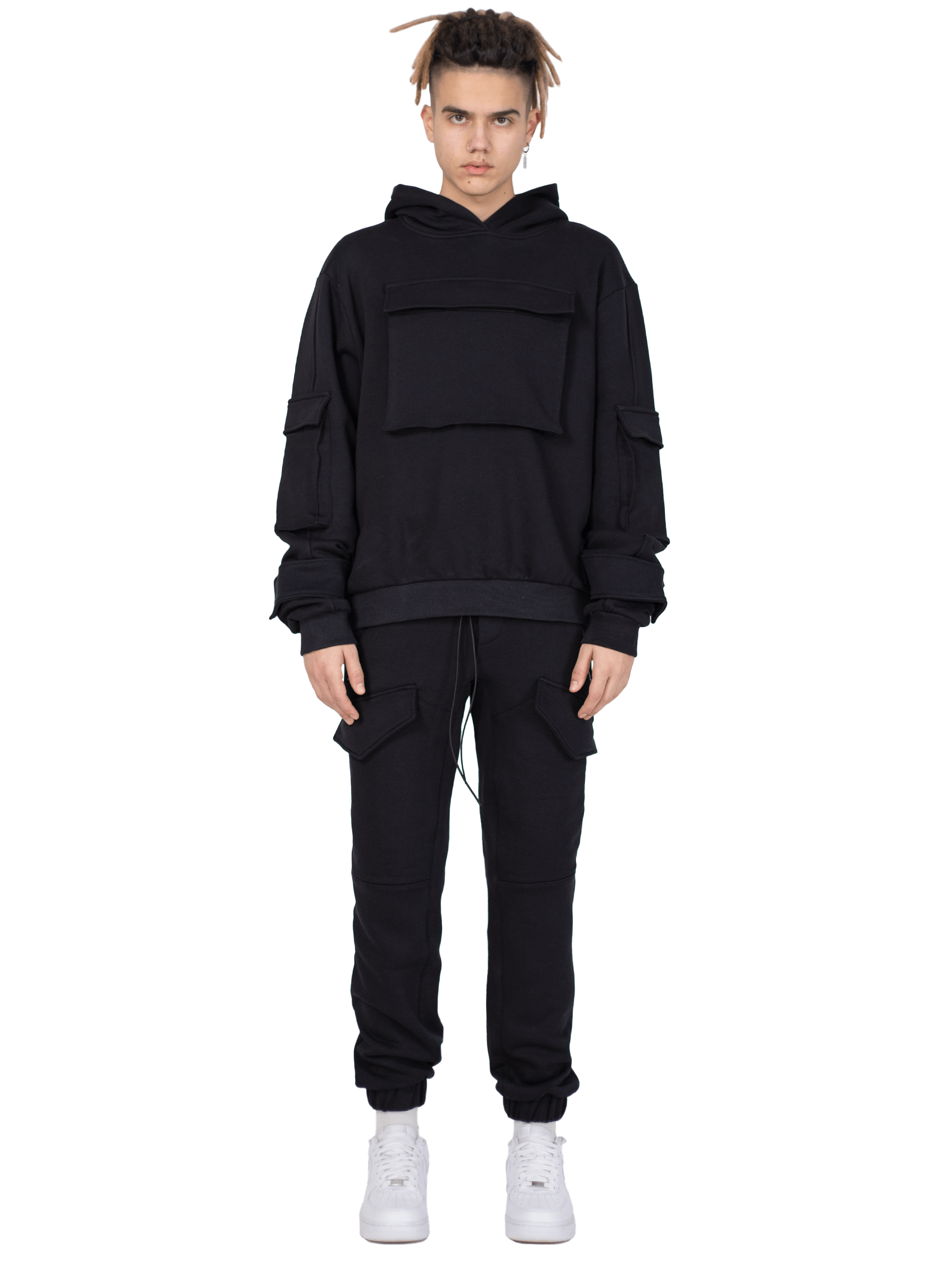 Front Pocket Sweatpants - Black