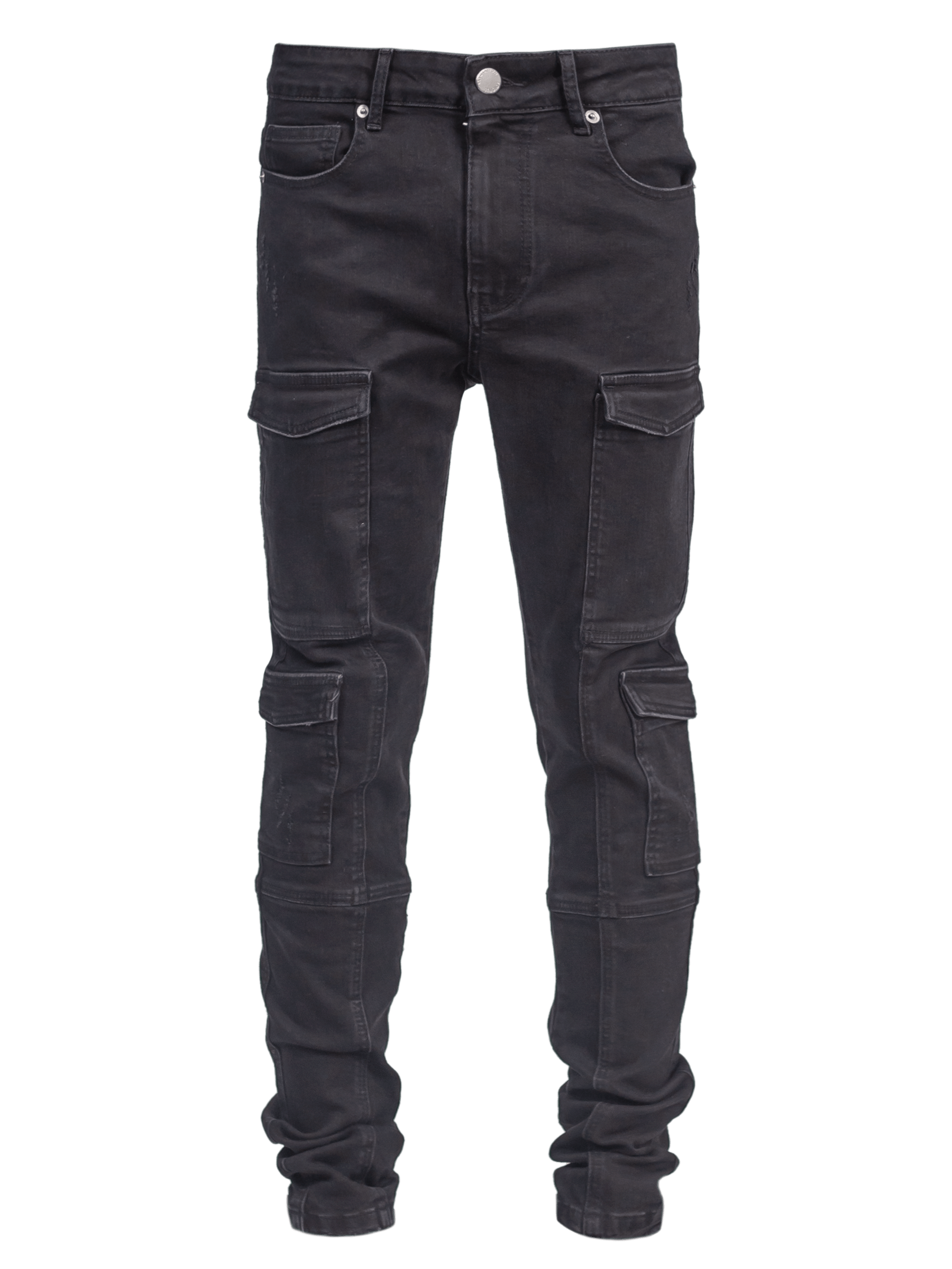 Front Pocket Cargo Denim - Black