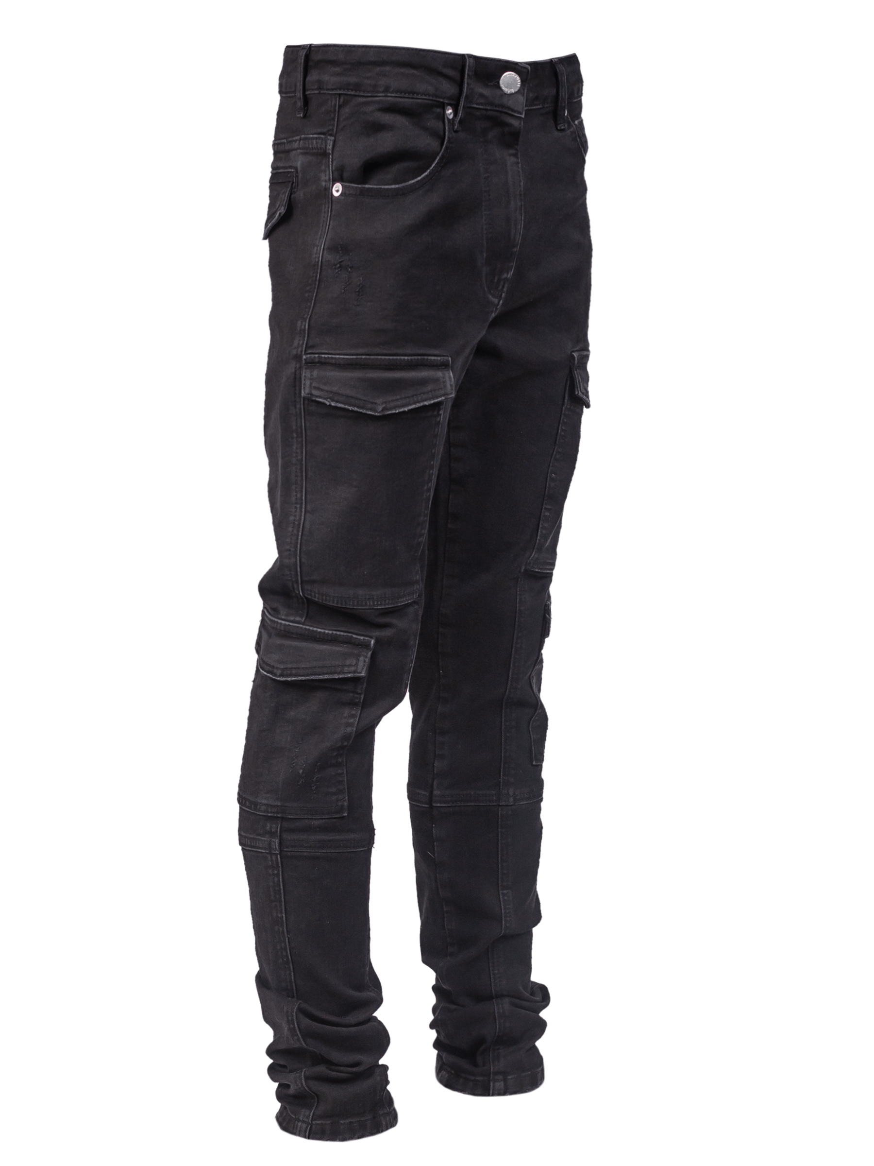 Front Pocket Cargo Denim - Black