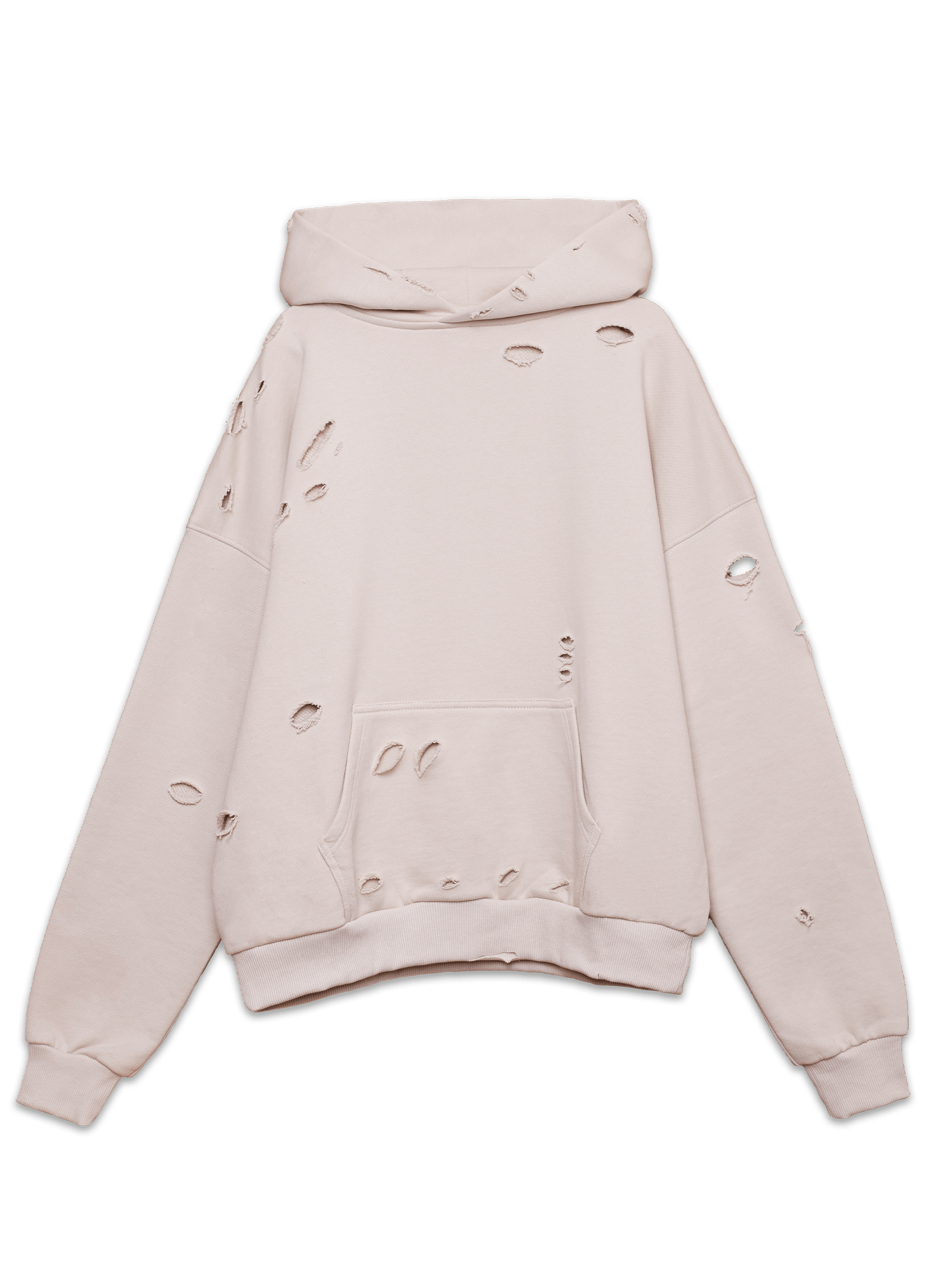 Ripped Hoodie - Ivory
