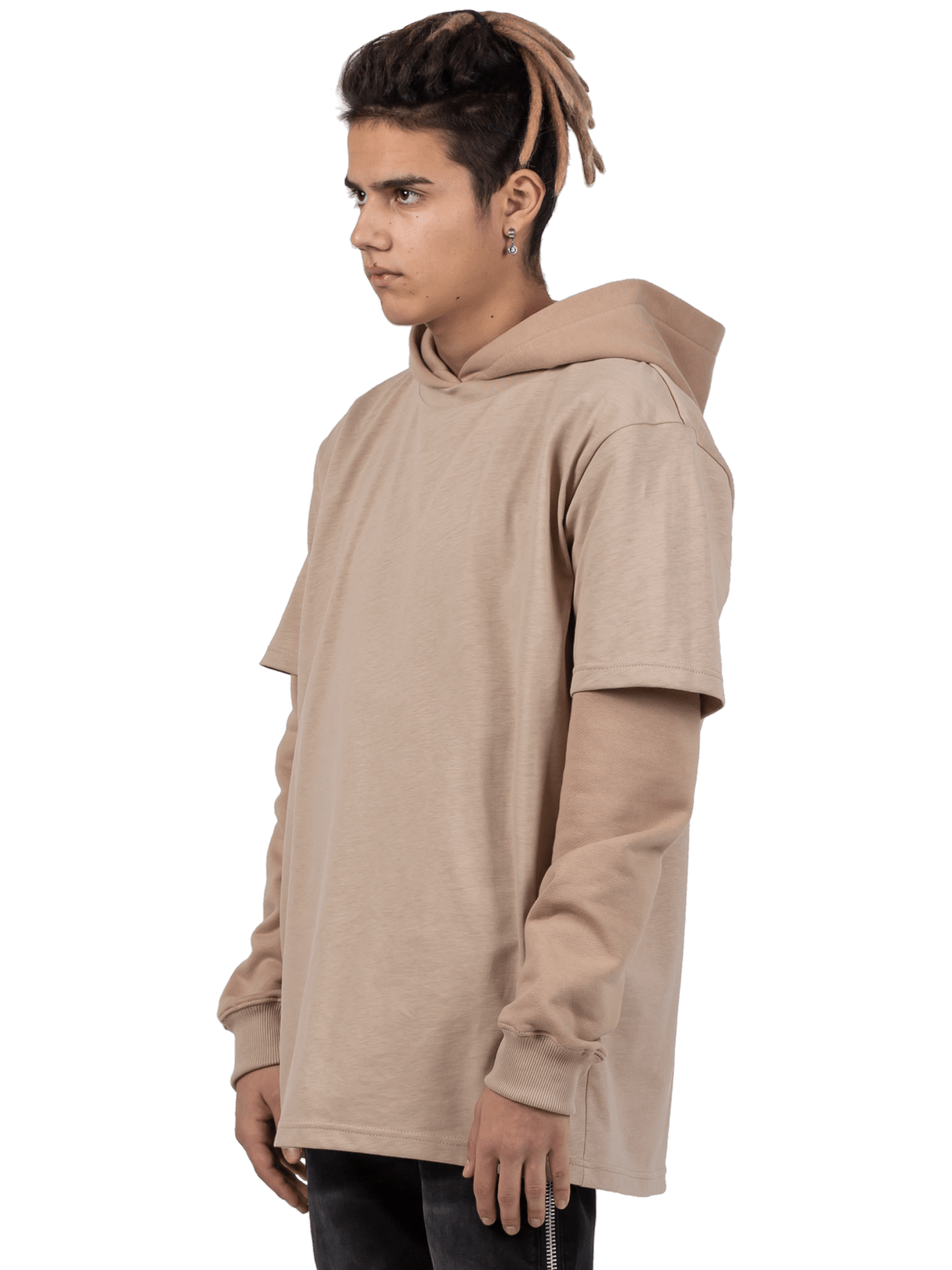 Layered Hoodie - Beige - Reputation Studios