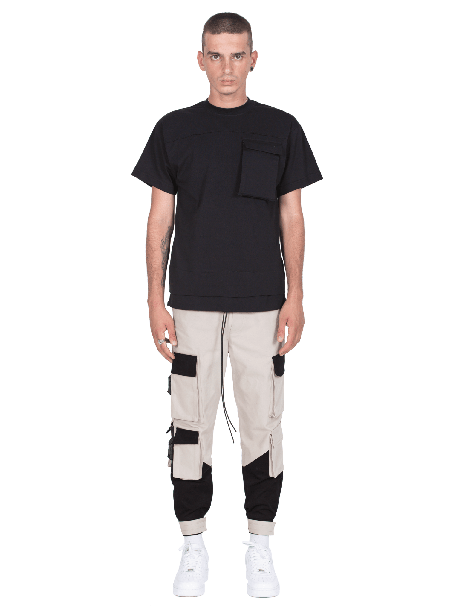Multi Pocket Cargo Pants - Stone / Black - Reputation Studios