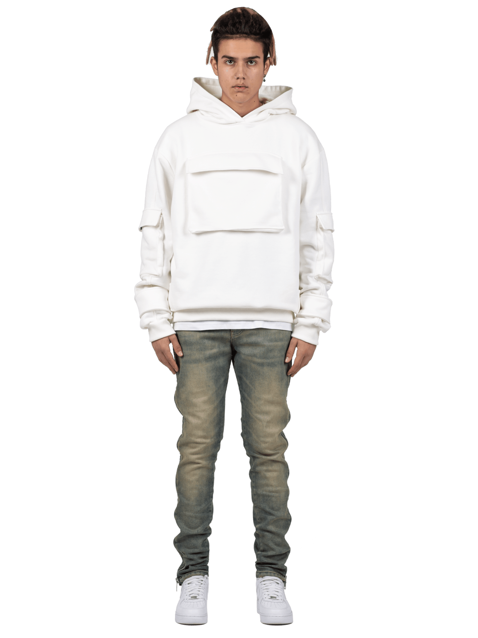 Multi Pocket Hoodie - Off - White - Reputation Studios