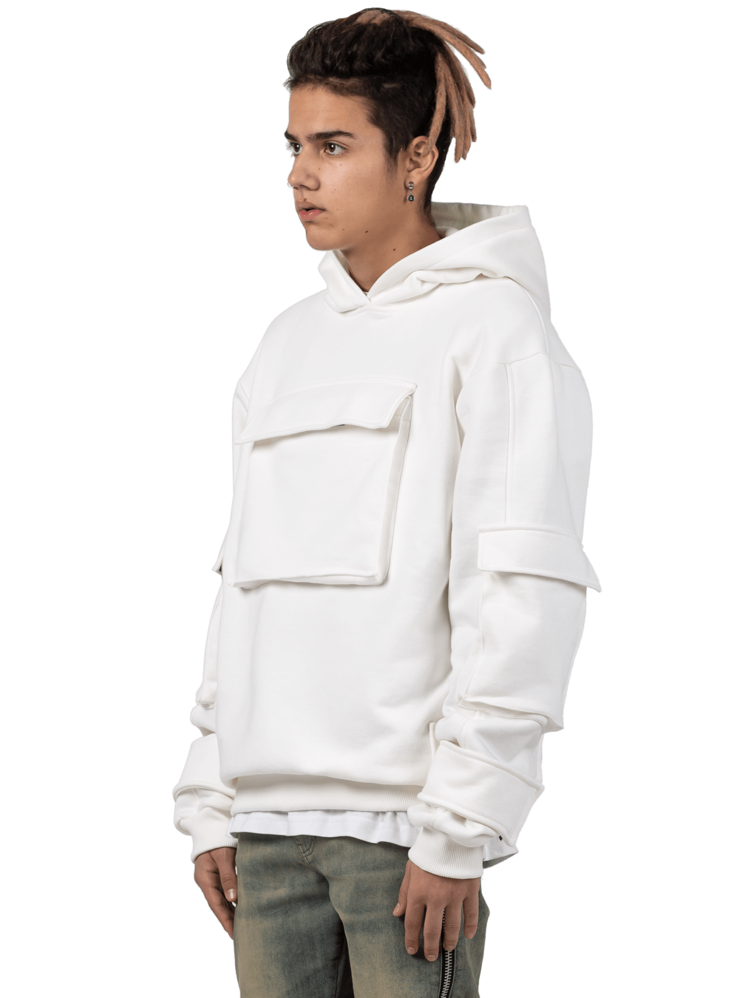 Multi Pocket Hoodie - Off - White - Reputation Studios