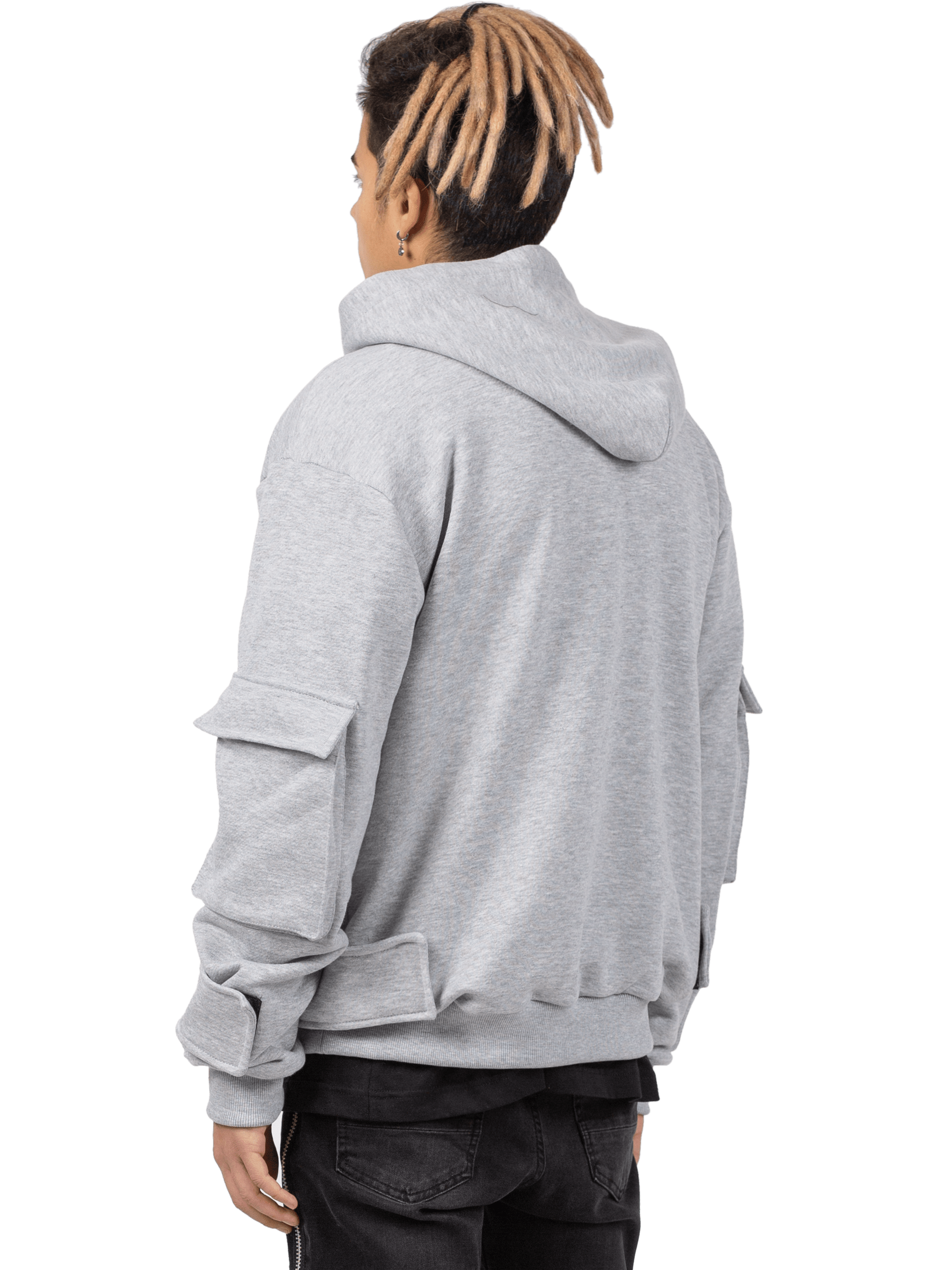 Multi Pocket Hoodie - Heather Grey