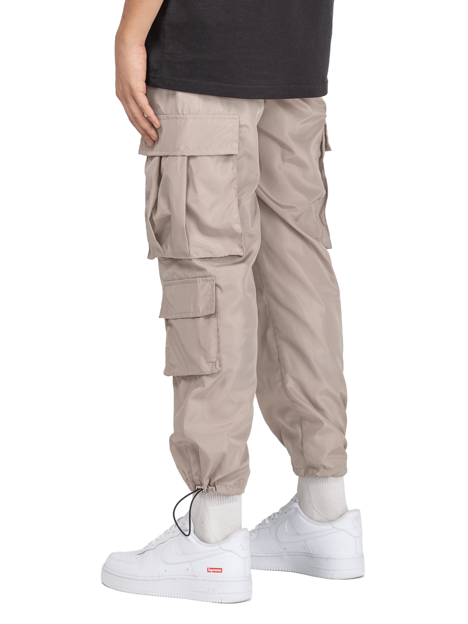 Nylon Cargo Pants - Beige