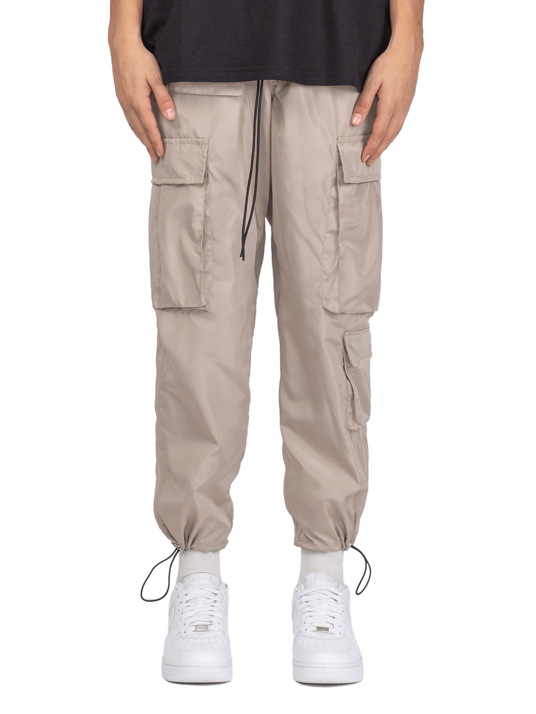 Nylon Cargo Pants - Beige