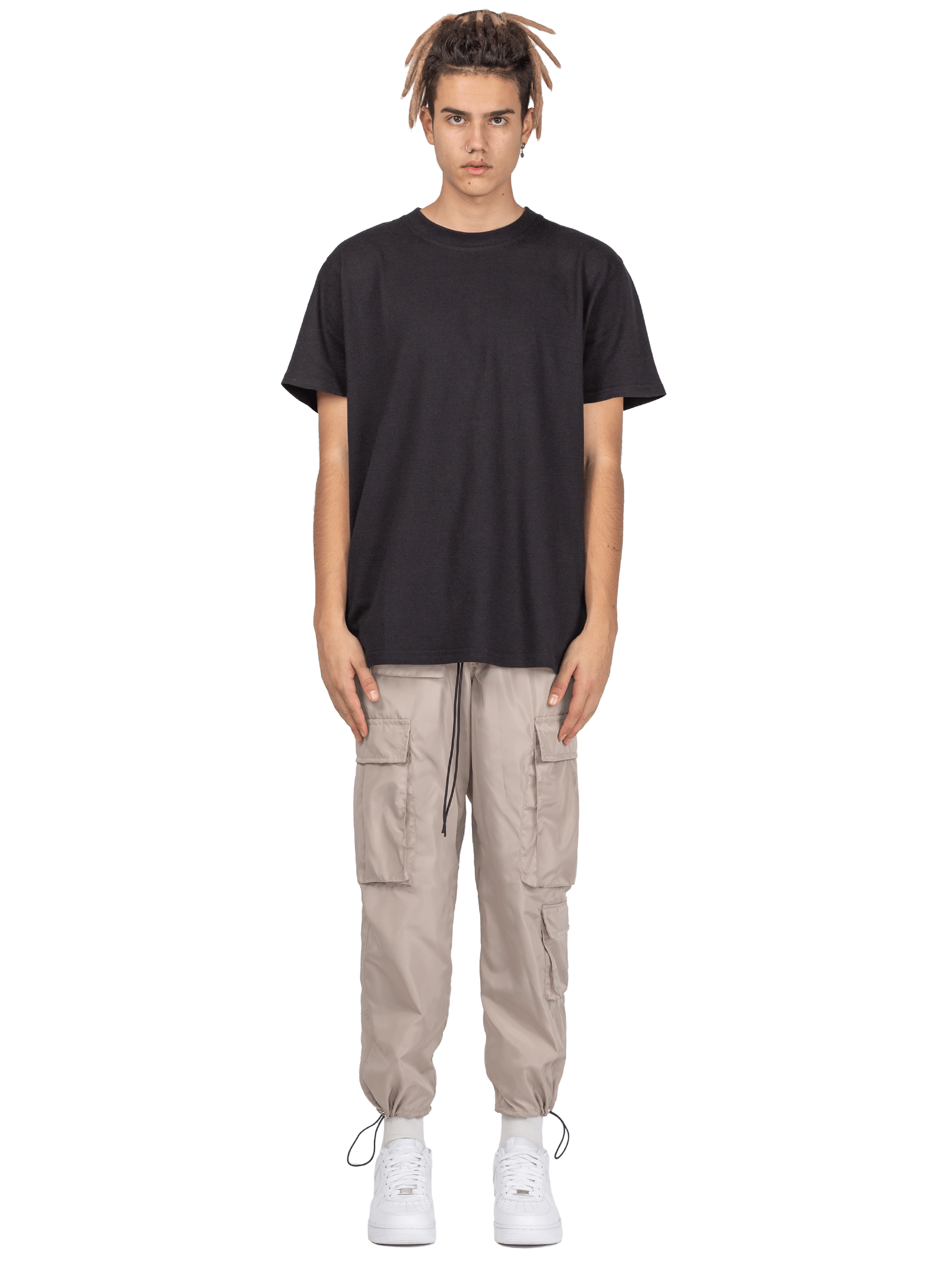 Nylon Cargo Pants - Beige