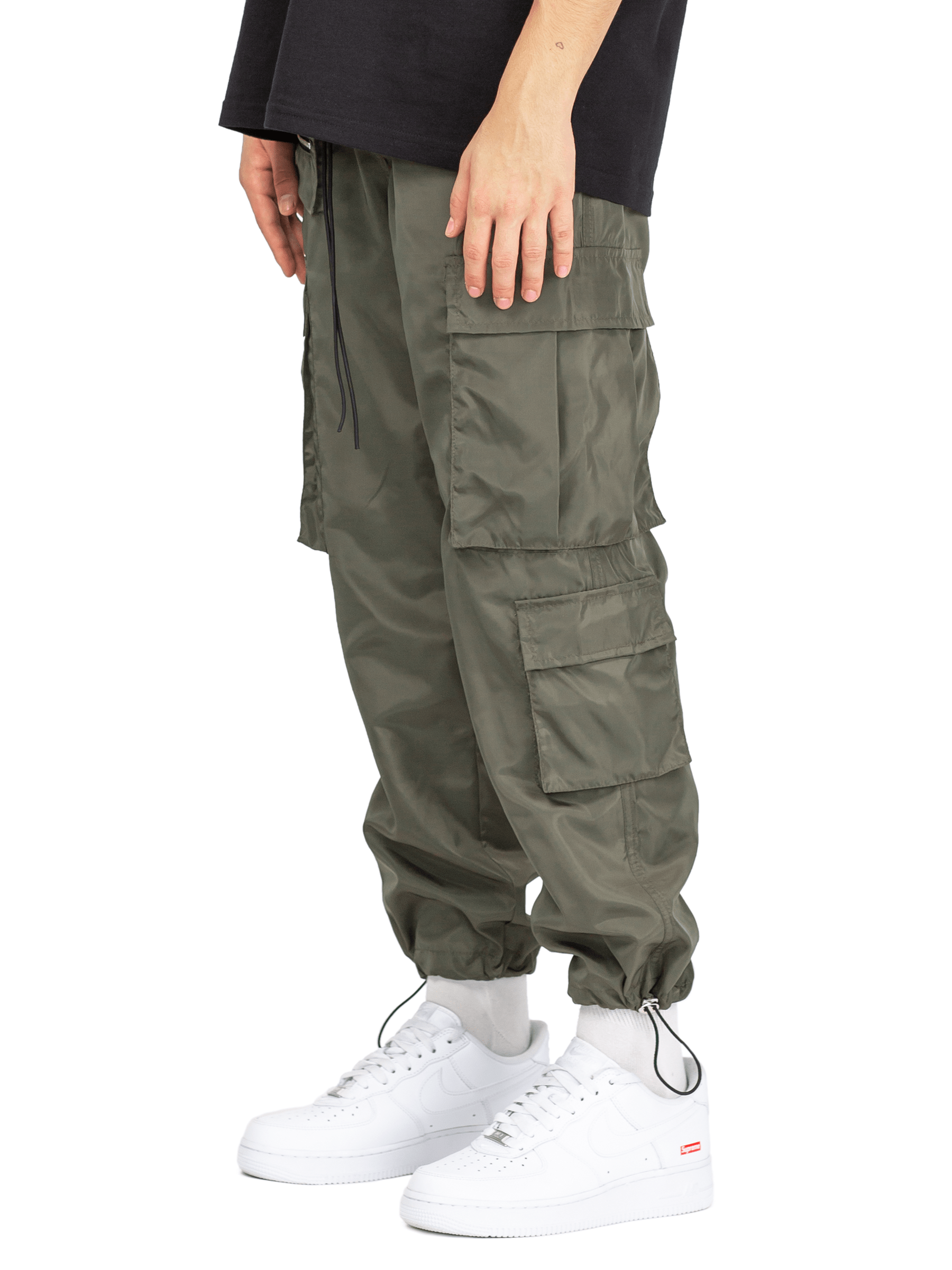 Nylon Cargo Pants - Forest