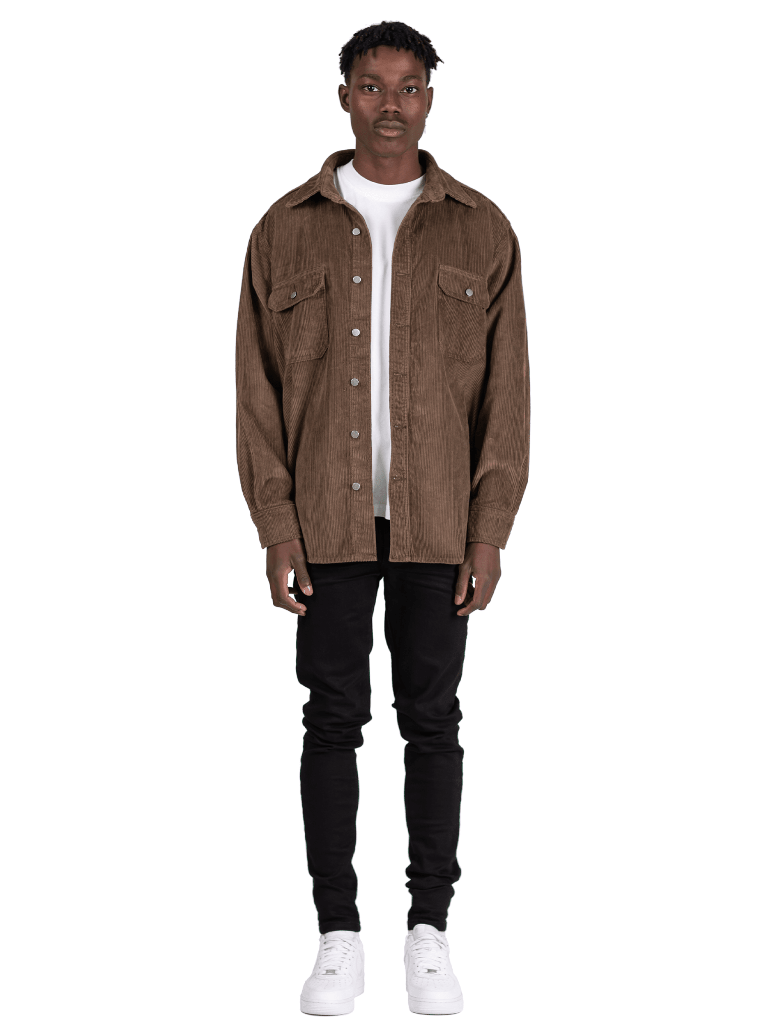 Oversized Cord Shirt - Olive - Reputation Studios