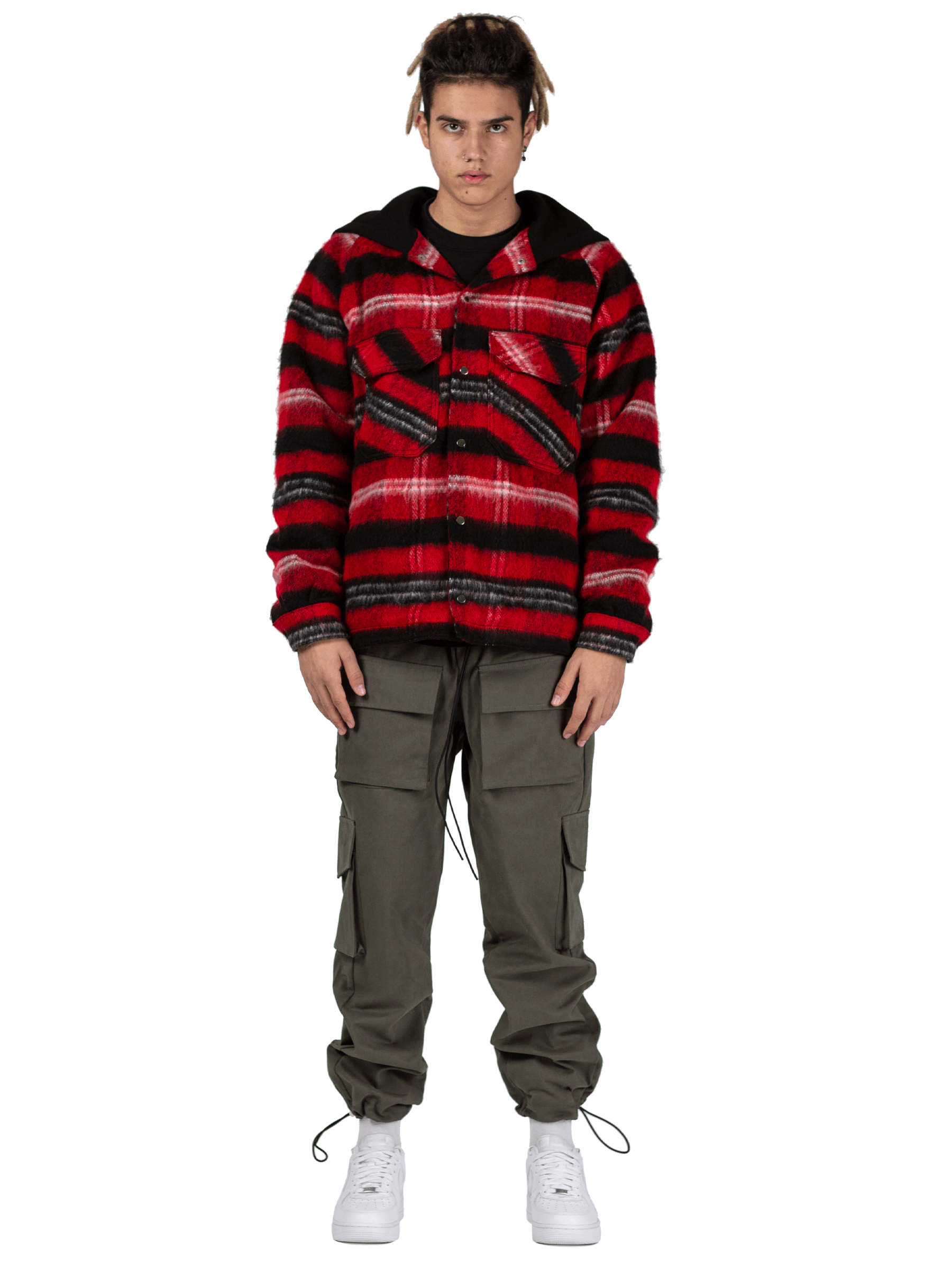 Oversized Tartan Shirt - Red