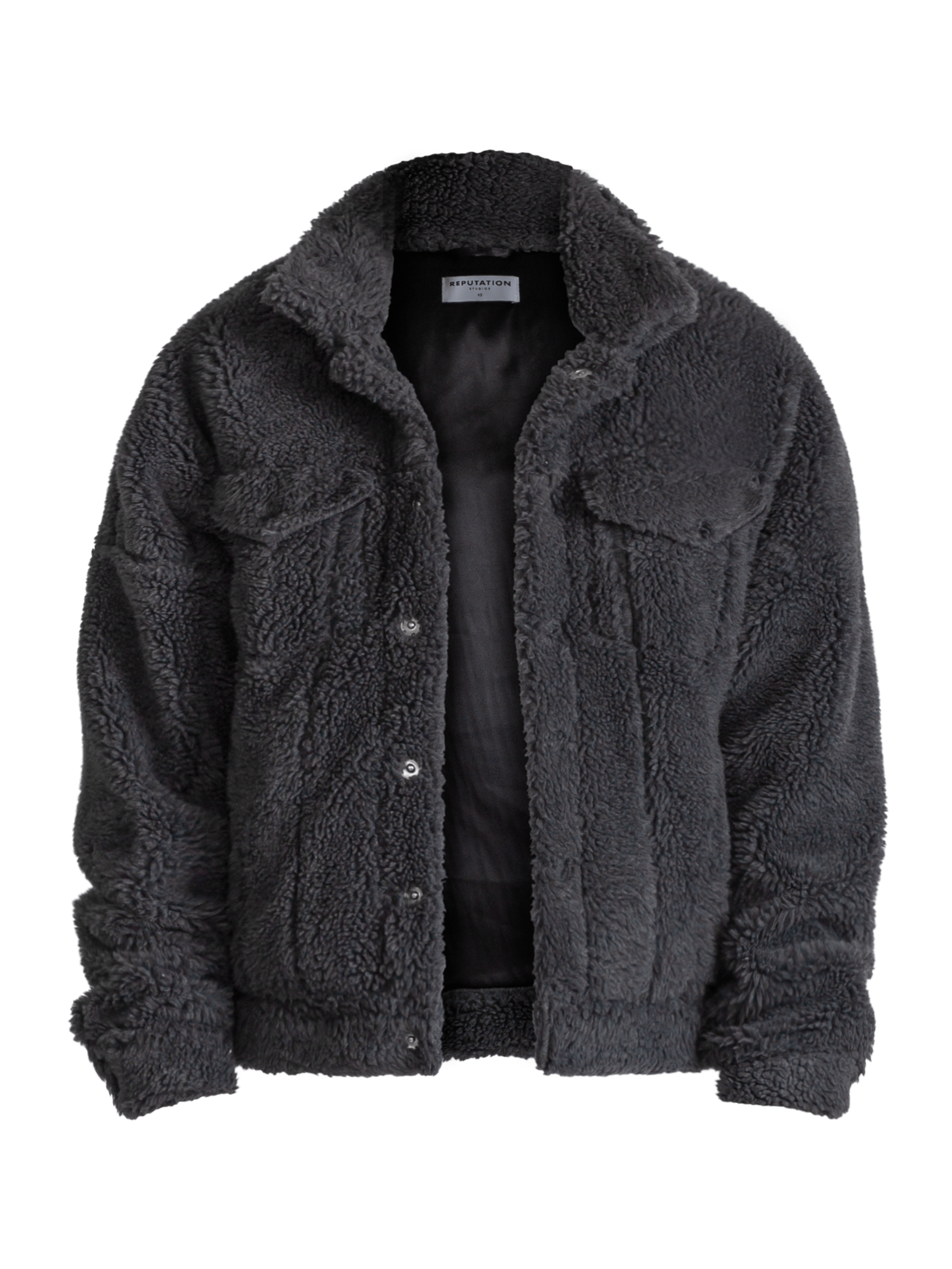 Sherpa Jacket - Grey – Reputation Studios