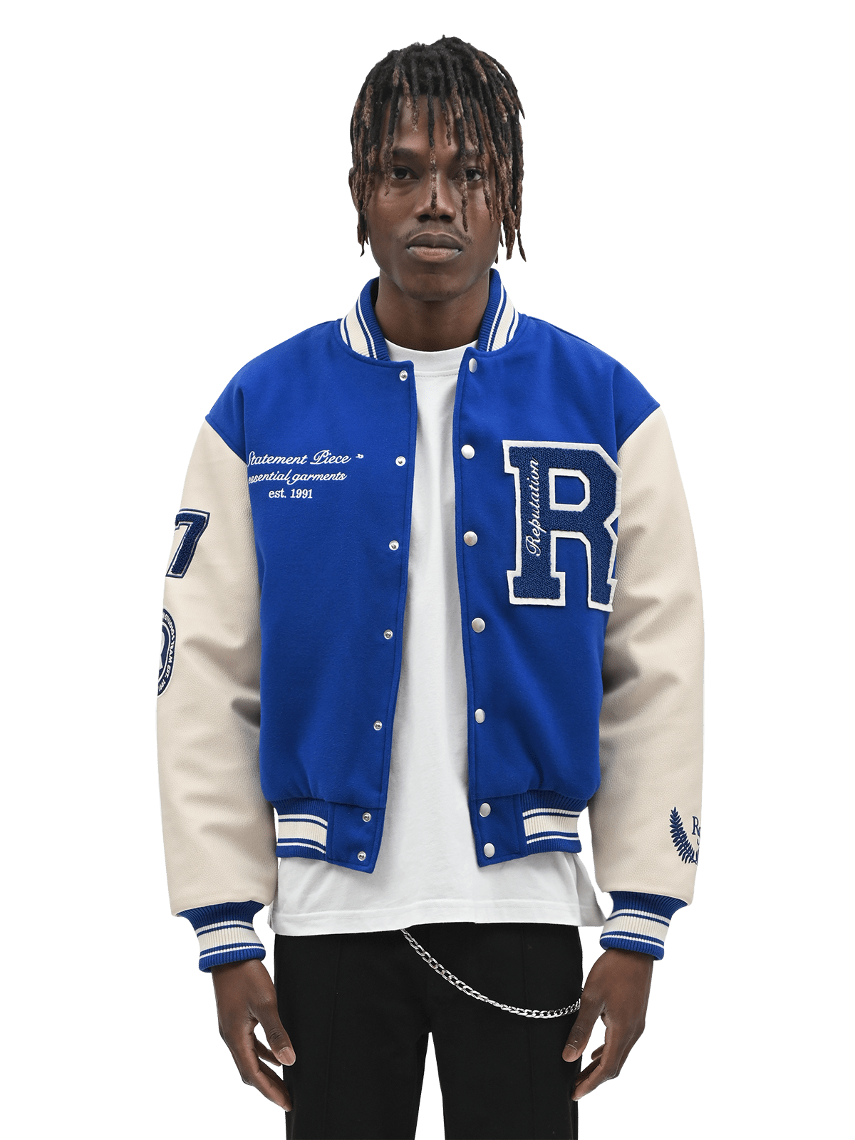 "Statement Piece" Varsity Jacket - Royal Blue - Reputation Studios