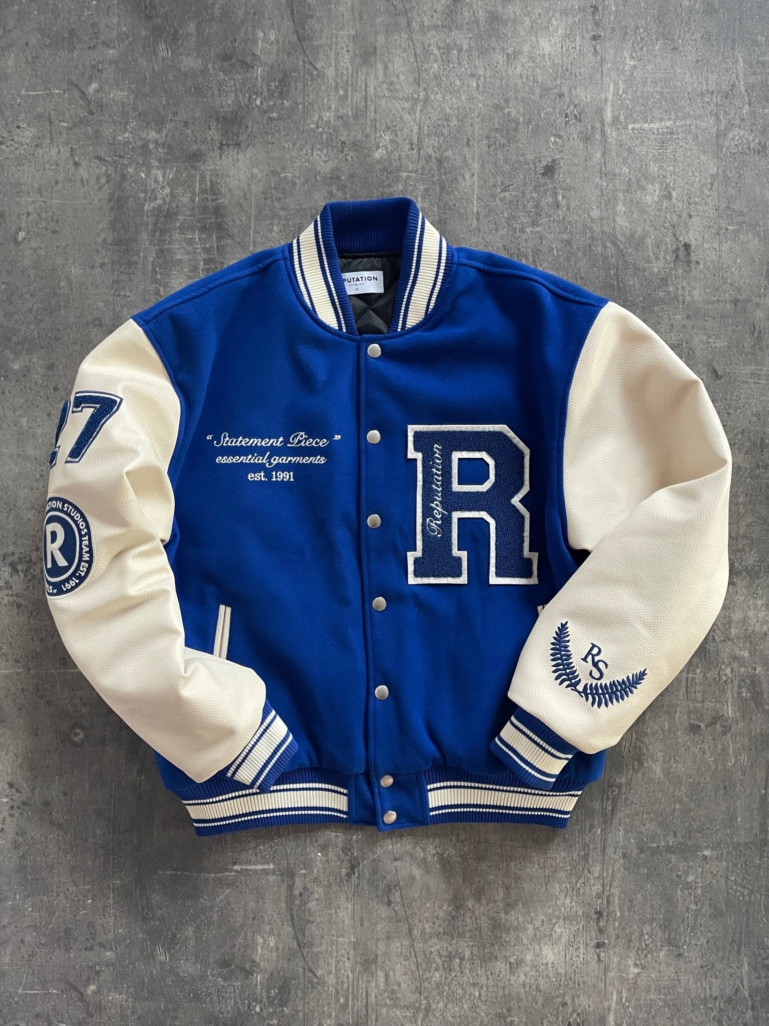 "Statement Piece" Varsity Jacket - Royal Blue - Reputation Studios