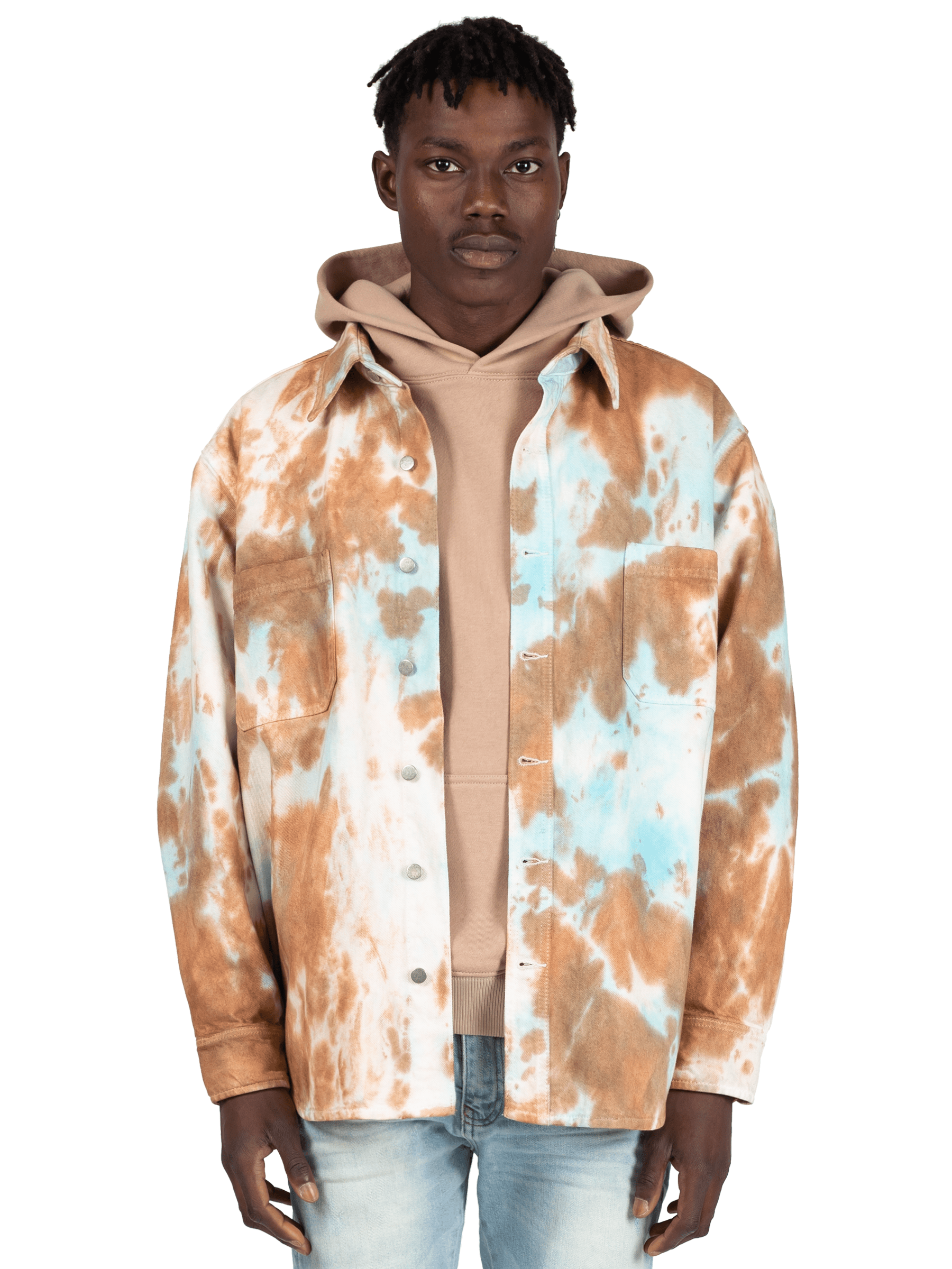 Oversized Tie Dye Shirt - Rust