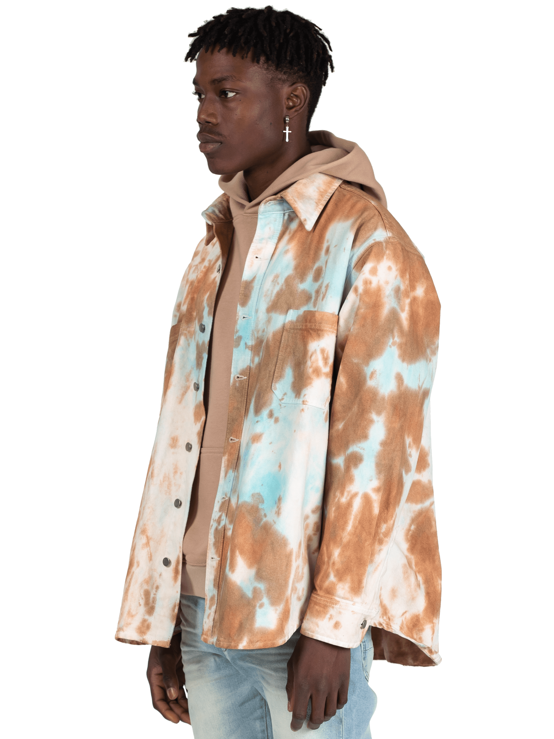 Oversized Tie Dye Shirt - Rust
