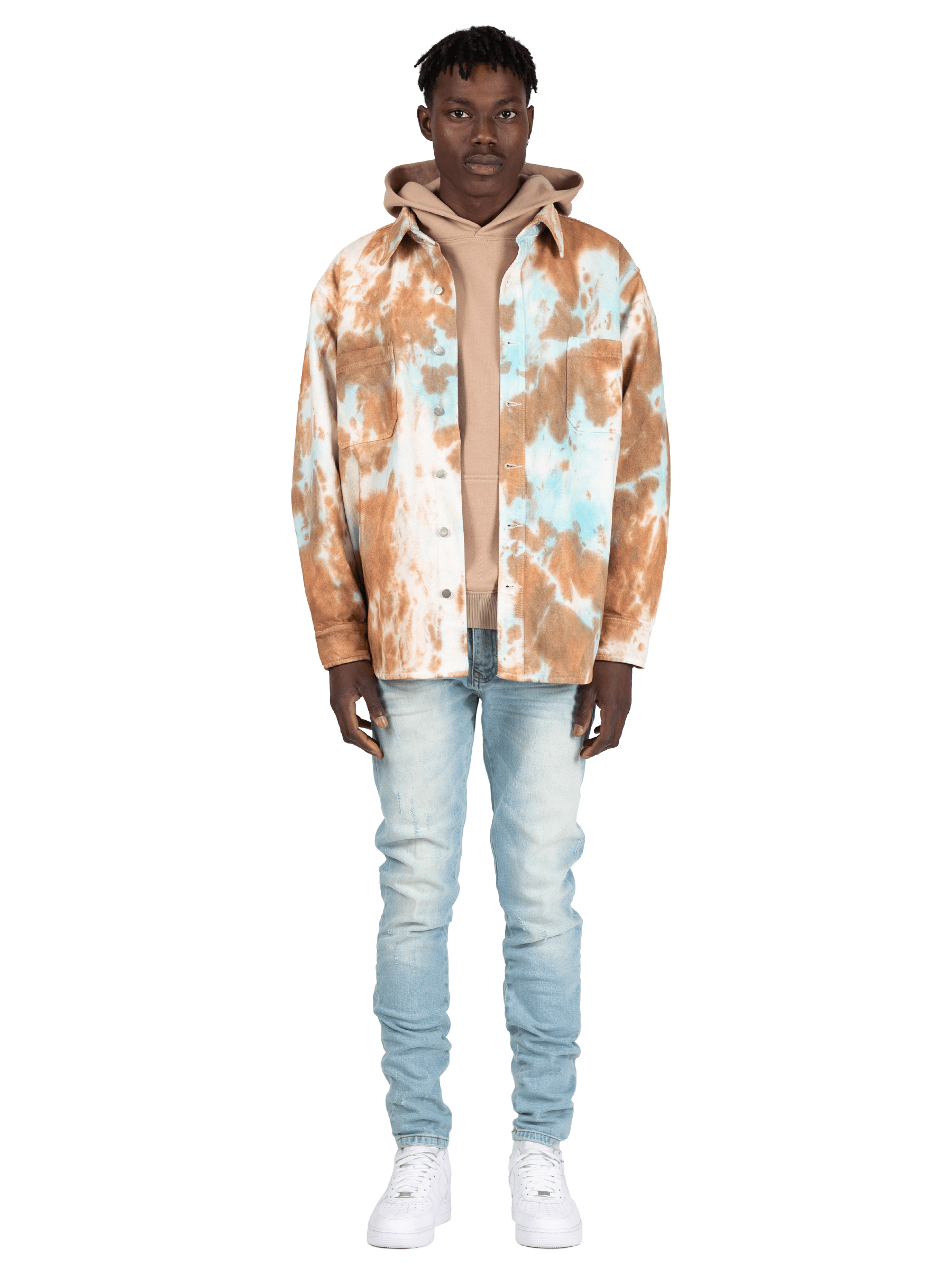 Oversized Tie Dye Shirt - Rust