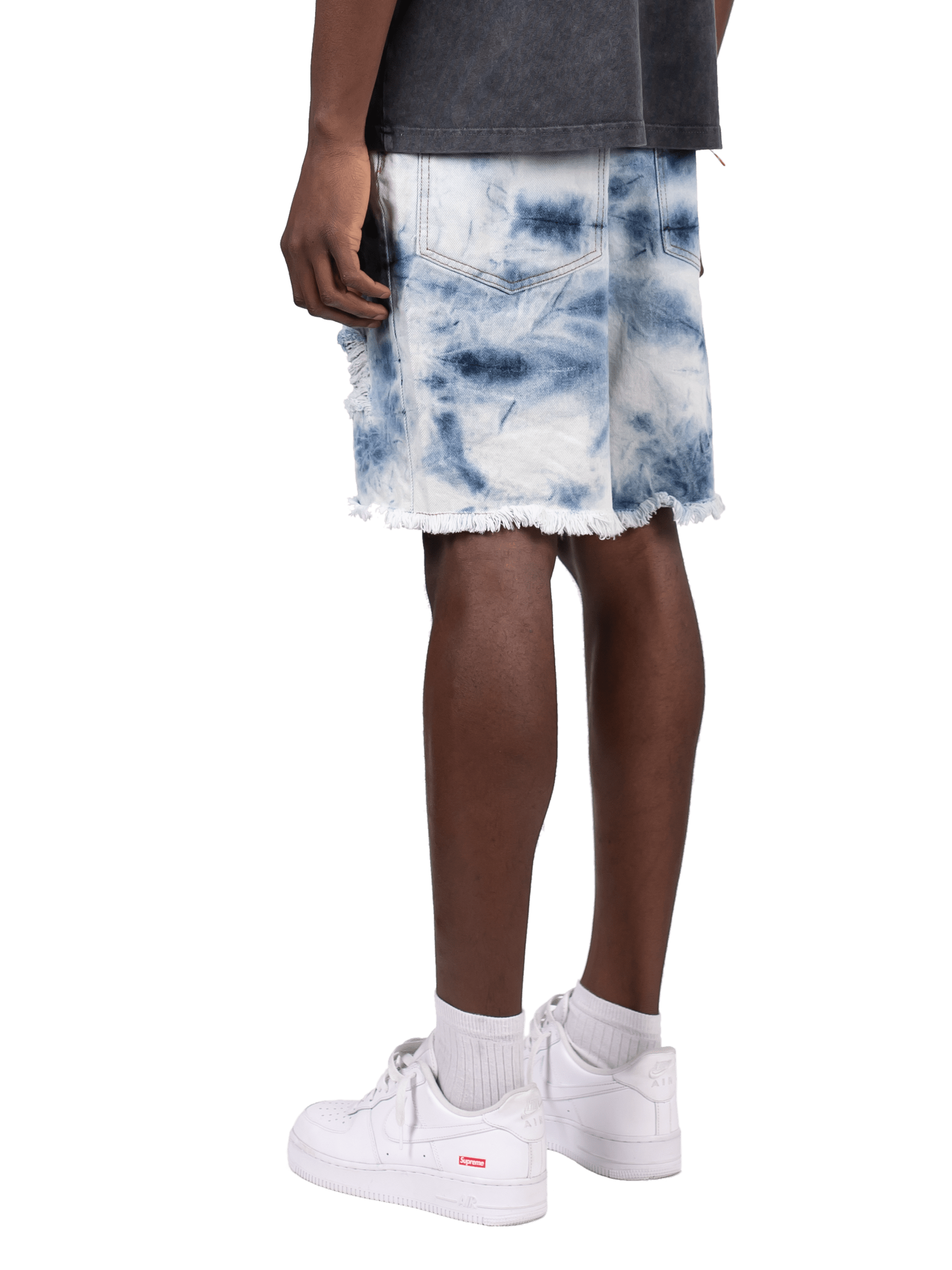 Tie Dye Shorts - Light Wash