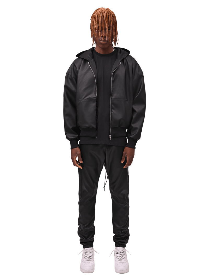 Leather Sweatpants - Black