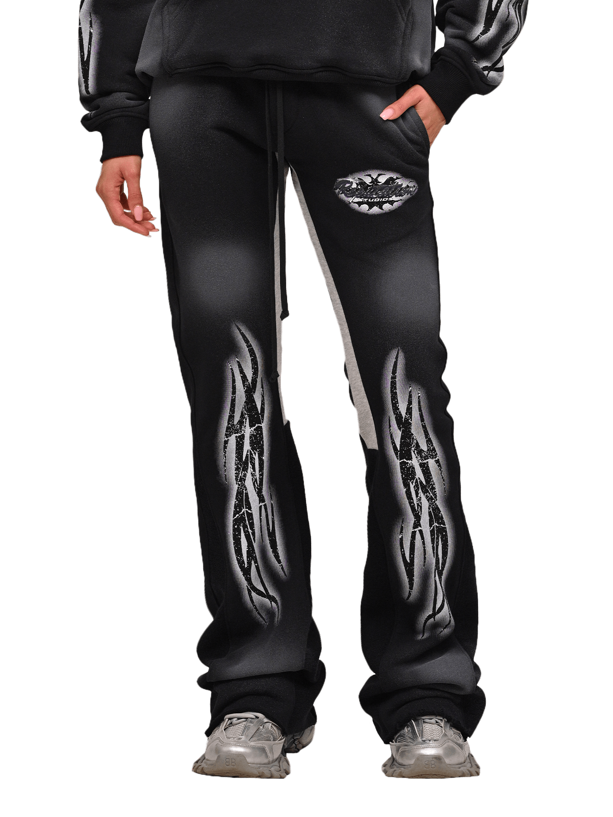 Tribal Flare Sweatpants - Black