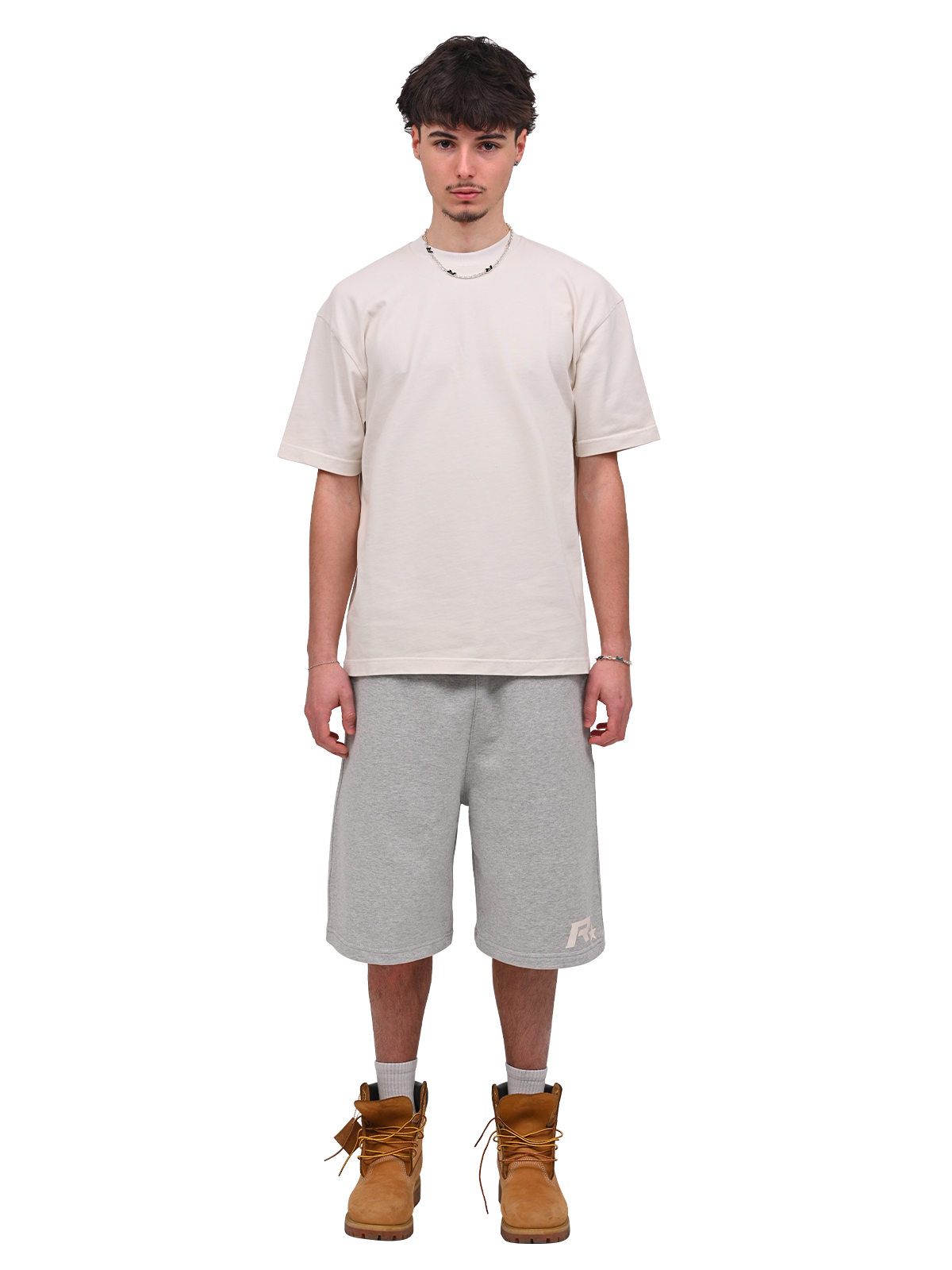 Baggy Jersey Shorts - Heather Grey