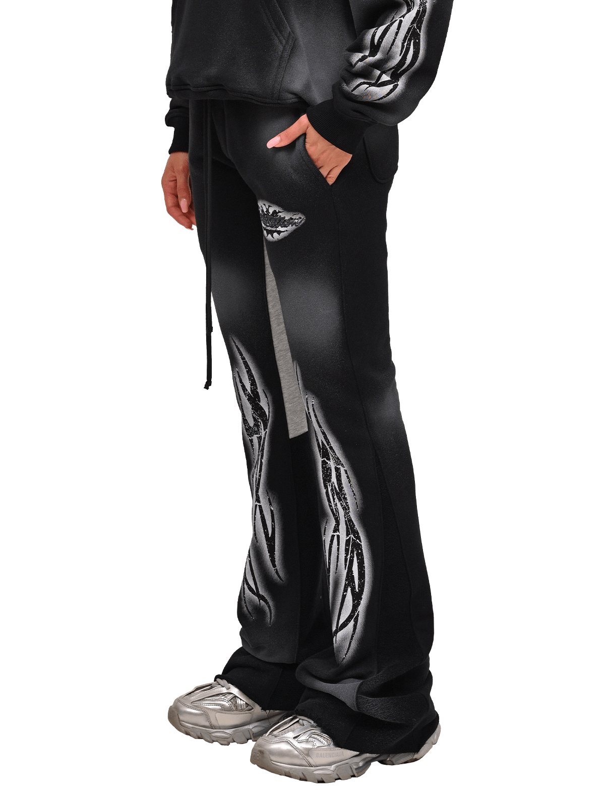 Tribal Flare Sweatpants - Black
