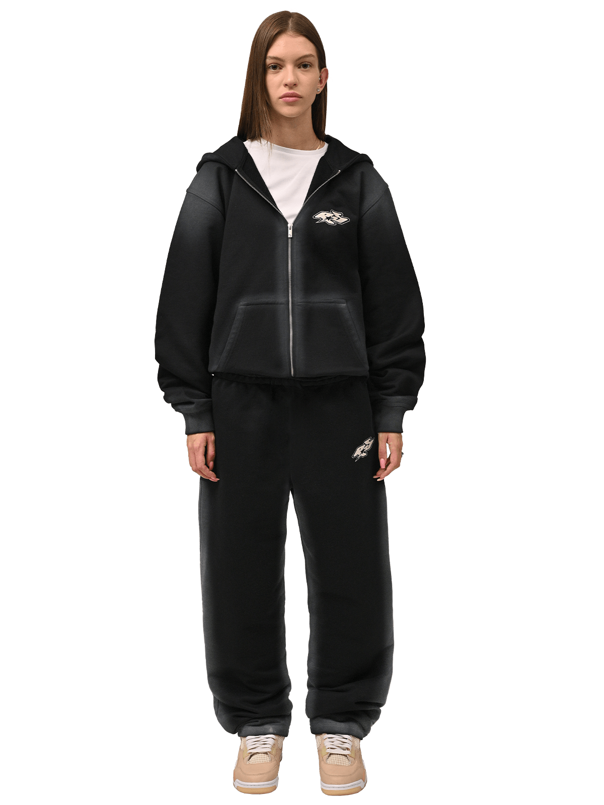 Y2K Zipper Hoodie - Black