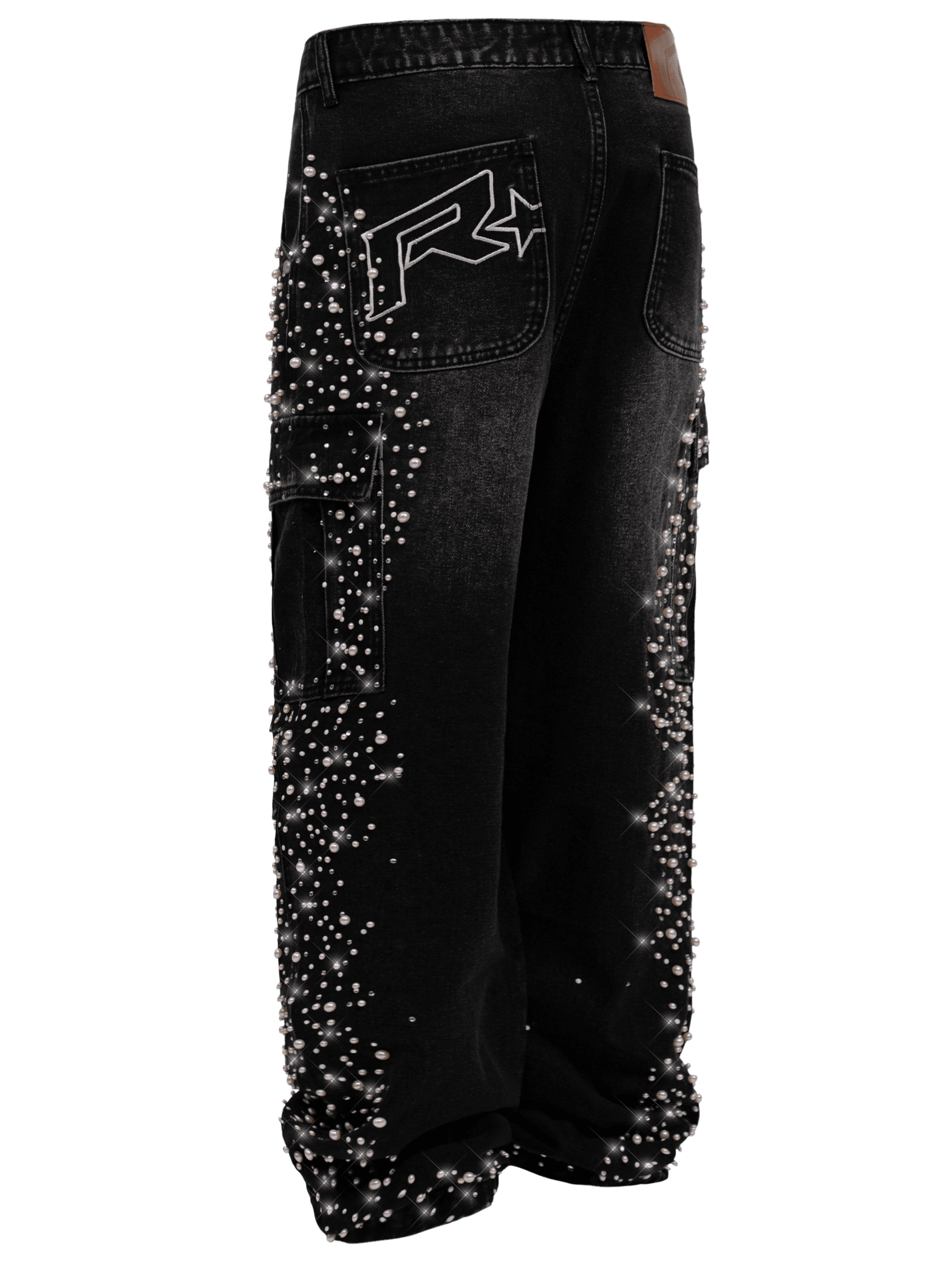 Black Cargo Embellish Denim