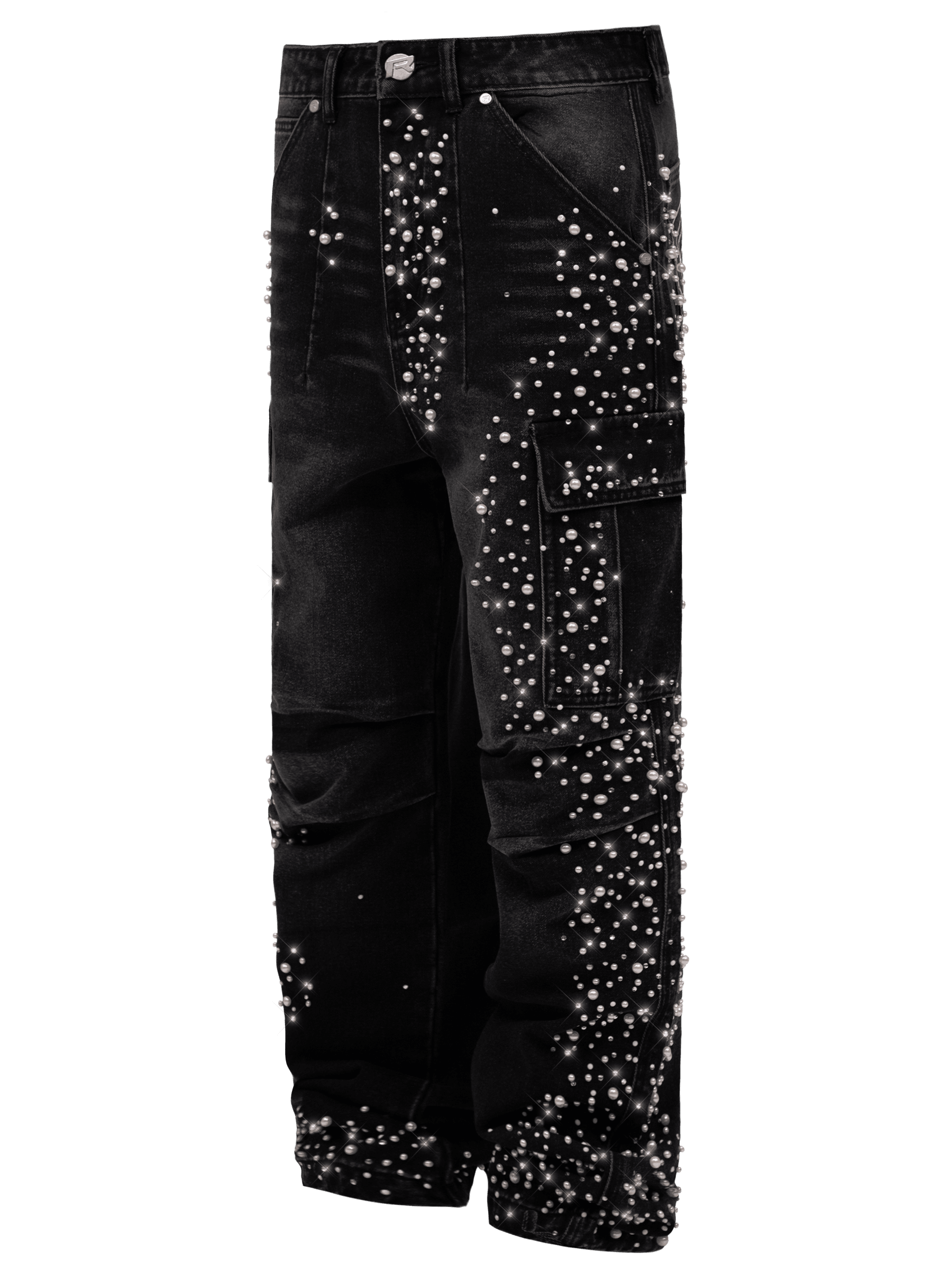 Black Cargo Embellish Denim