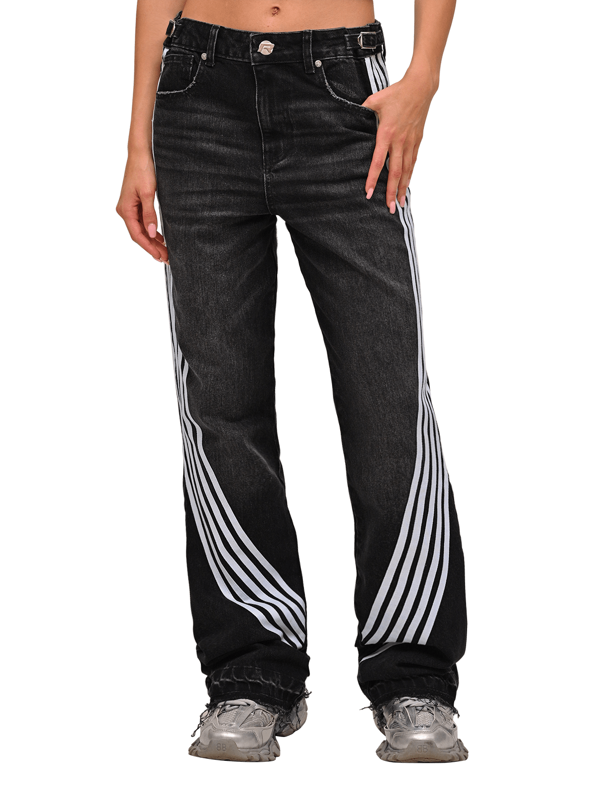 Racer Flare Denim - Black