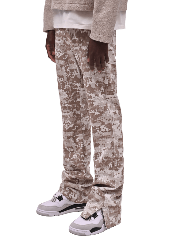 Flare Tapestry Pants -  Pixel Taupe