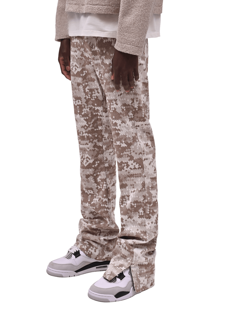 Flare Tapestry Pants -  Pixel Taupe